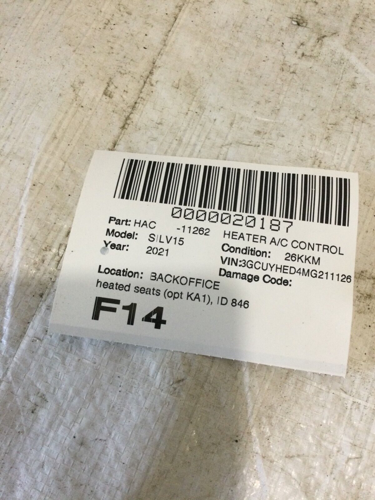 2021 Chevy Silverado 1500 AC Heat Temperature Climate Control OEM 84963889 OEM