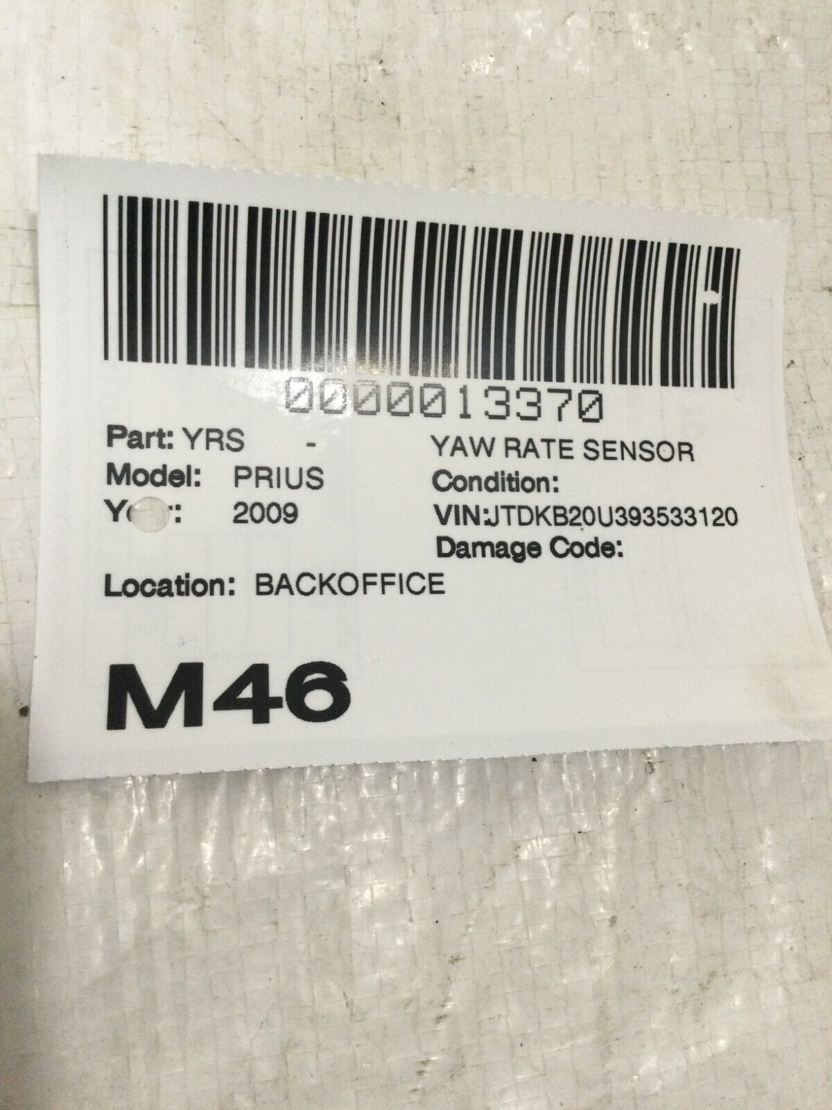2004-2009 Toyota Prius Yaw Rate Sensor Stability Control Module OEM 89183-48010