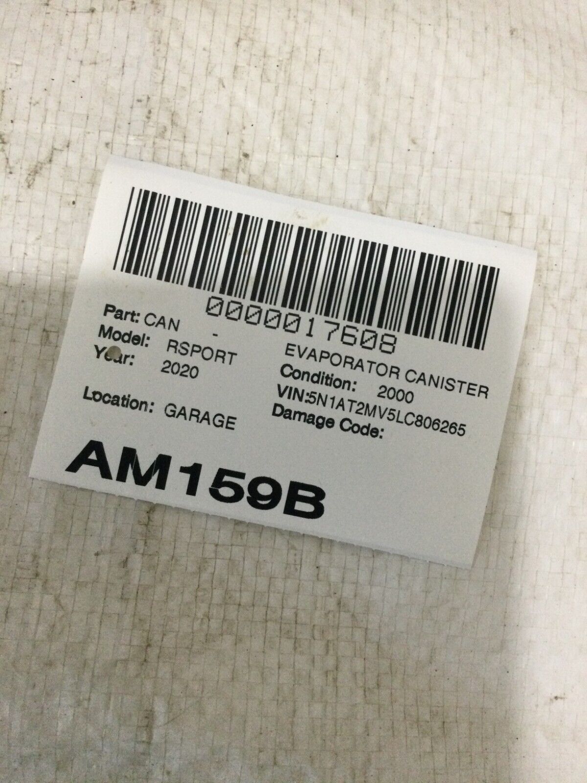 2020 Nissan Rogue Sport Evaporator canister OEM
