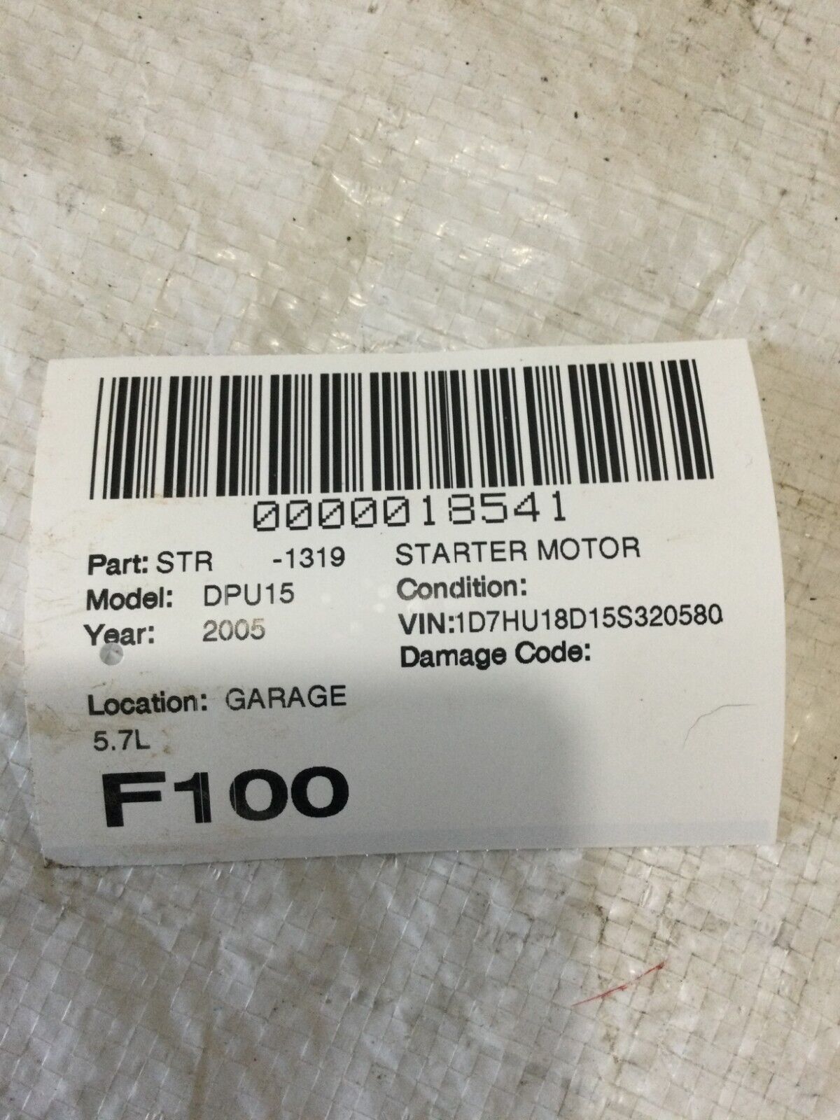 2005 Dodge Ram 1500 5.7L AT Gas Engine Starter Motor Assembly OEM 04801253AA