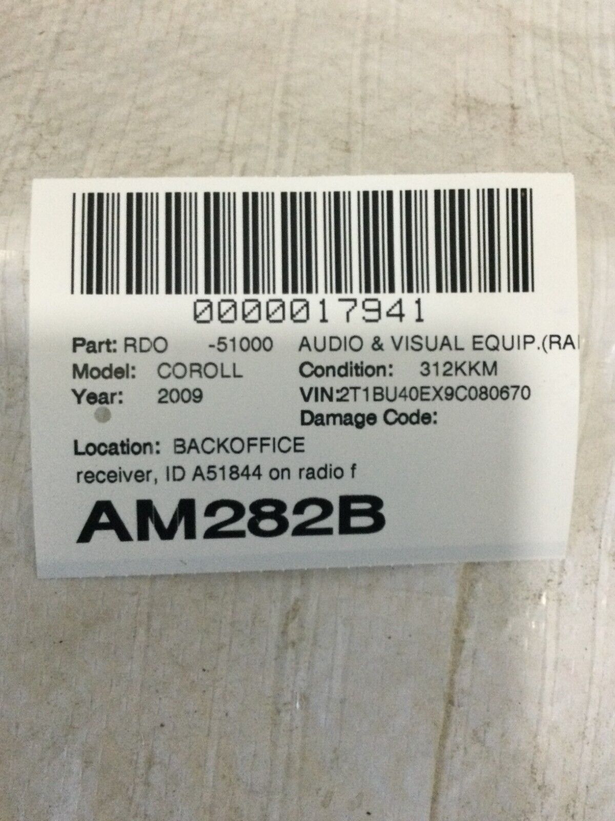 Toyota Corolla 2009 2010 2011 MP3 CD Player Radio Stereo 86120-02750 OEM