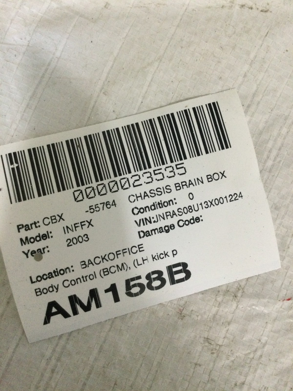 2003-2004 Infiniti FX35 3.5L Body Control Module OEM 284B1CG000