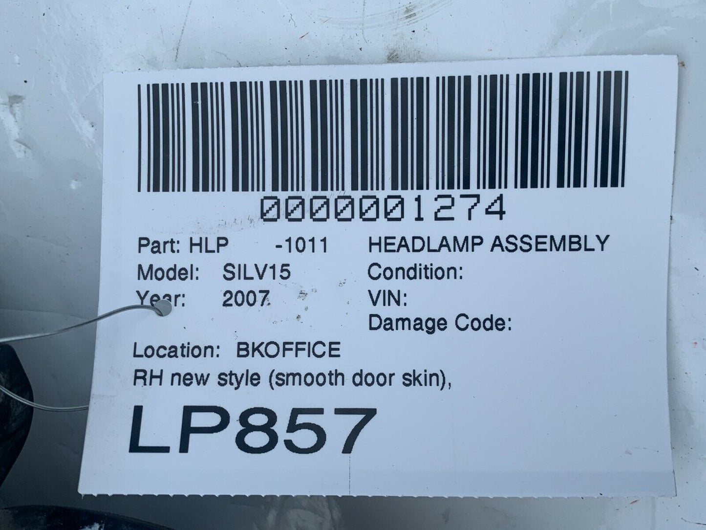 2003-2006 Chevrolet Silverado 1500 Headlight Lamp Right Passenger Side RH OEM