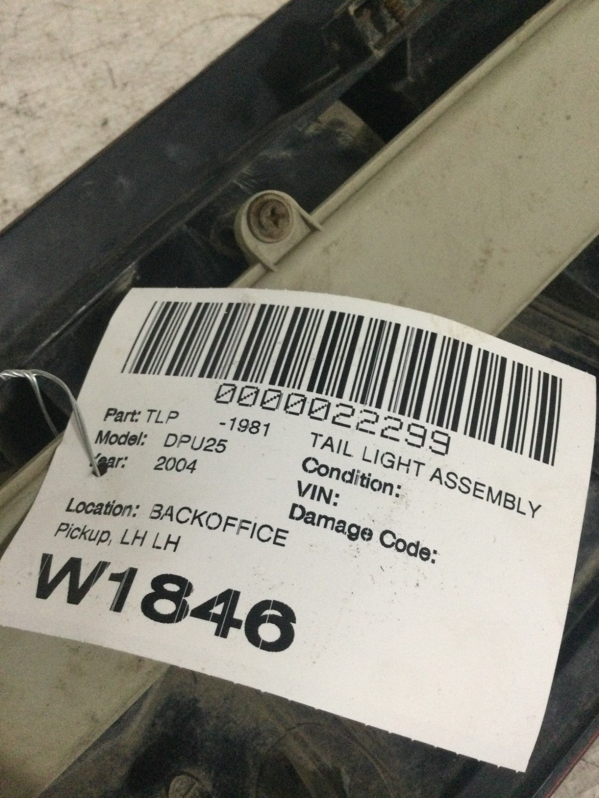 2004 Dodge Ram 2500 Left Tail Light 55077117 OEM MARKED DAMAGE