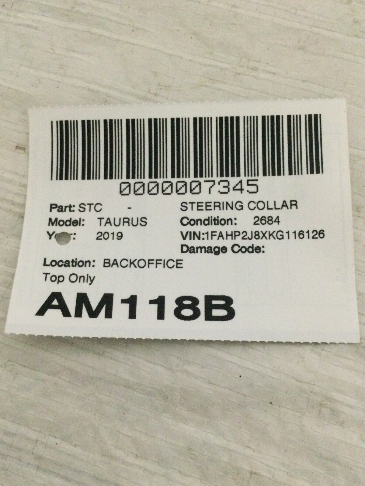 2019 Ford Taurus Steering Column Upper Shroud Cover Trim OEM DG13-3530-ACW