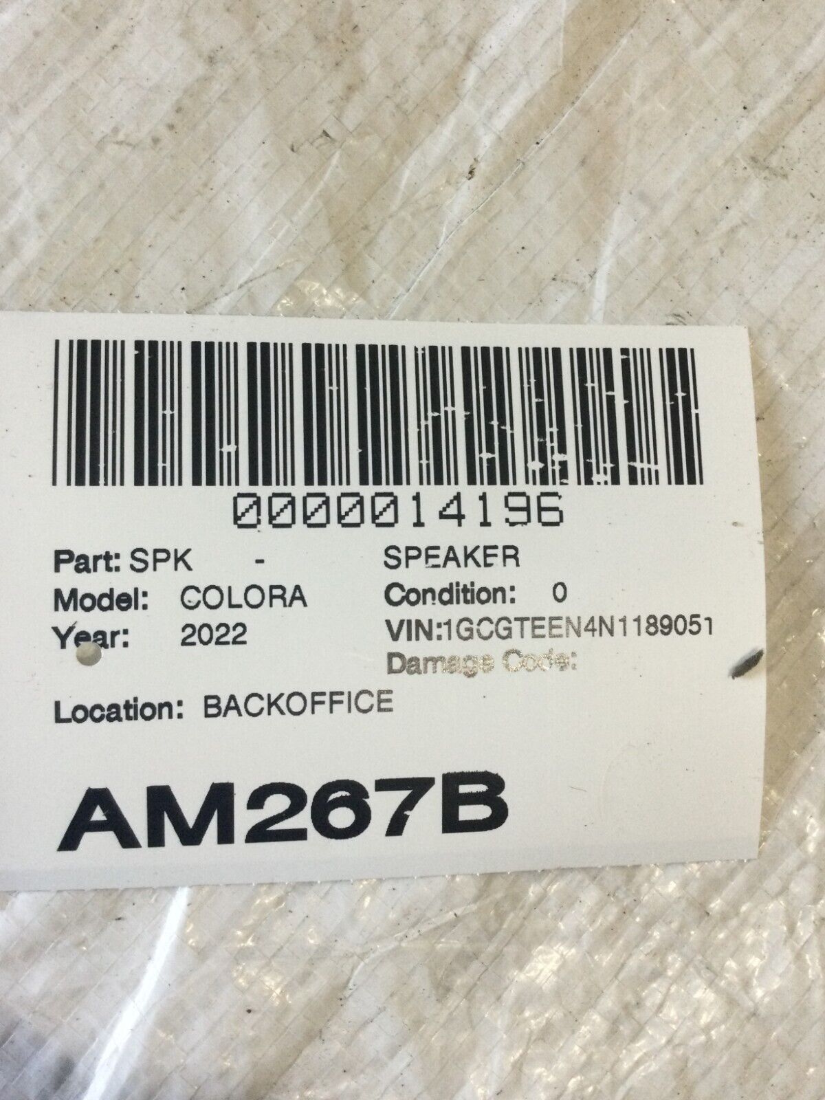 2022 Chevrolet Colorado Front  Dash Instrument  Panel  Speaker OEM