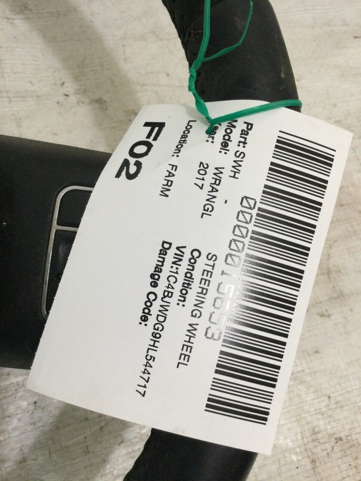 2017 Jeep Wrangler Steering Wheel 68064791AE OEM