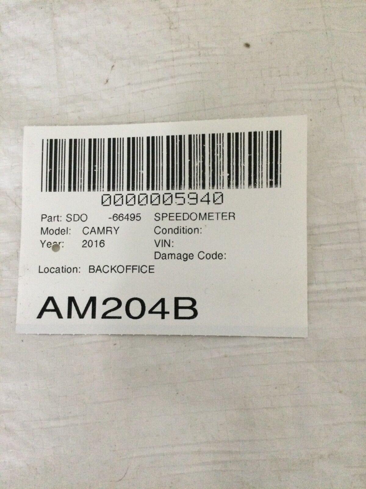 2016 Toyota Camry Speedometer Cluster 83800-0XB40 OEM KPH