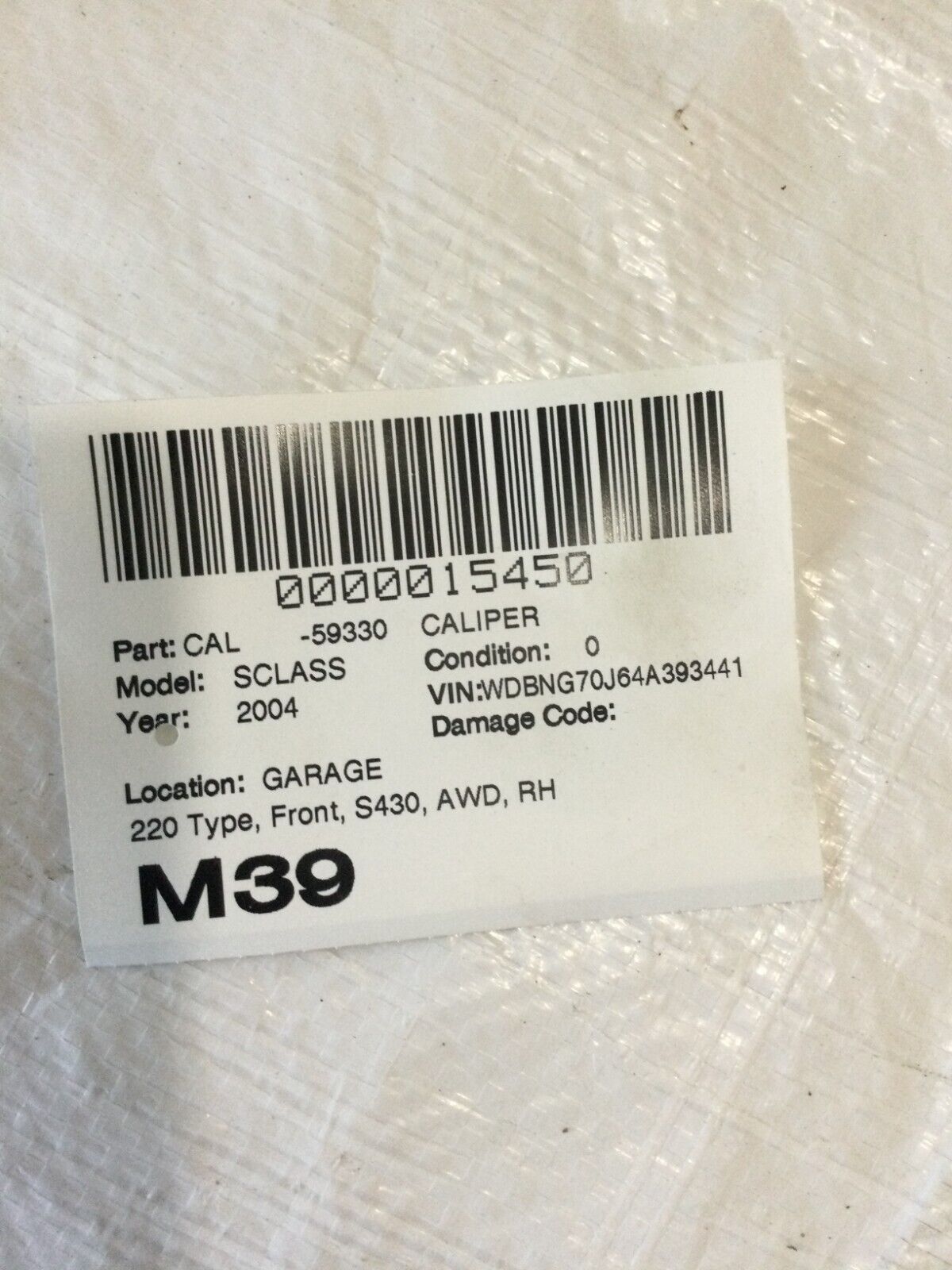 2004 Mercedes-Benz S-Class Front Right Brake Caliper OEM