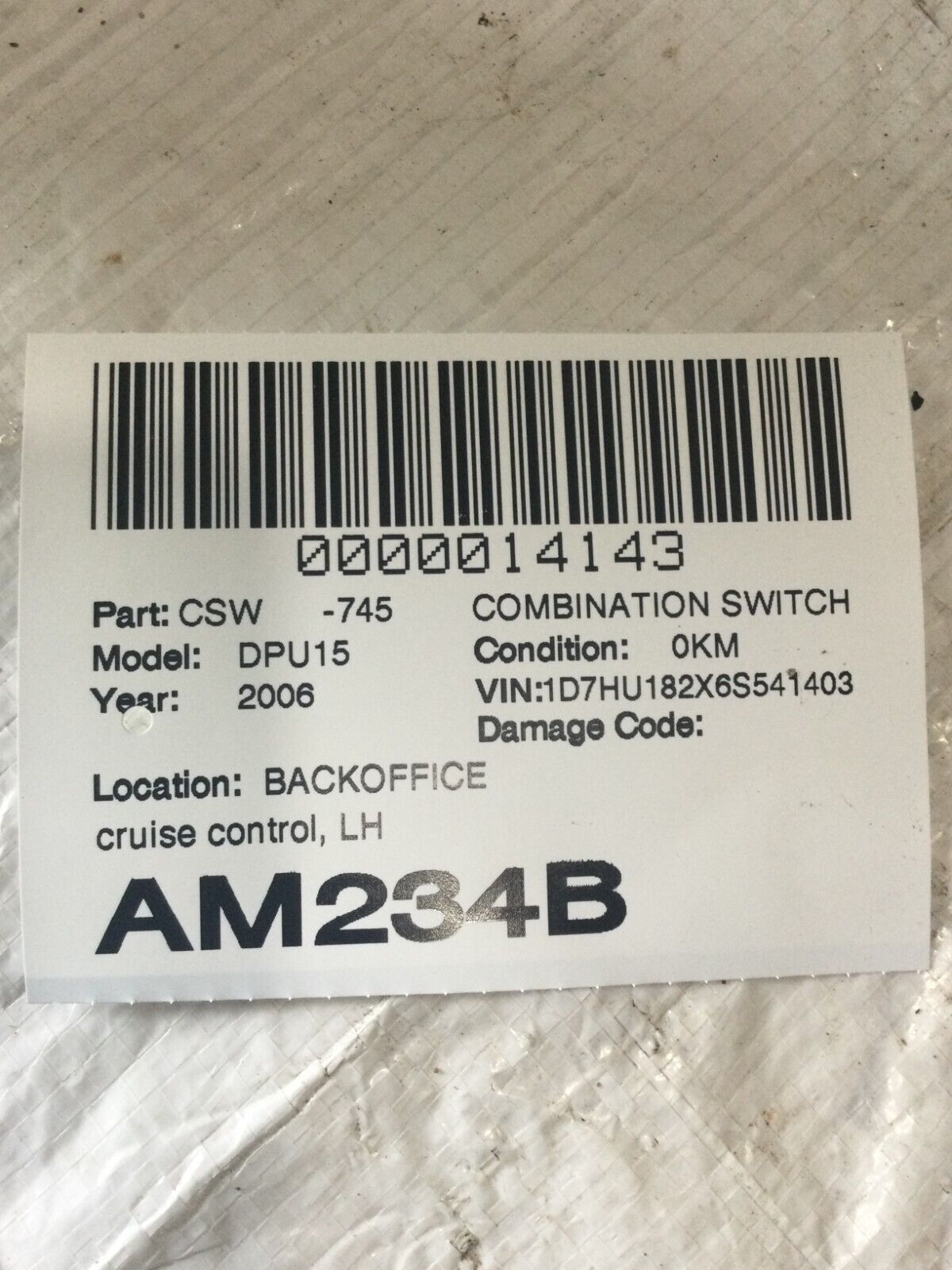 2006 Dodge Ram 1500 Left side combination Switch Assembly OEM