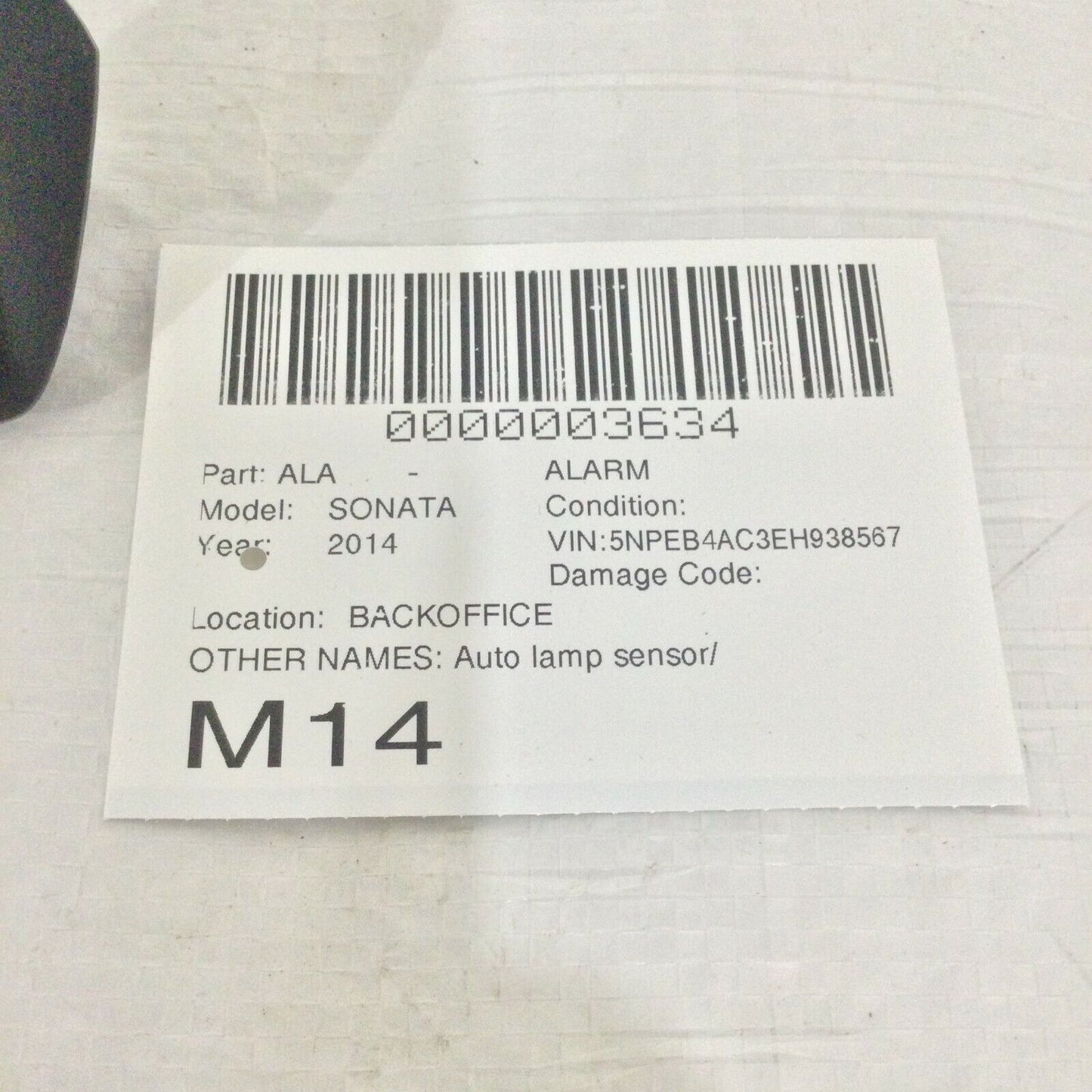 Hyundai Sonata Dash Auto Lamp Sensor 2011-2014 OEM 97253-3S300
