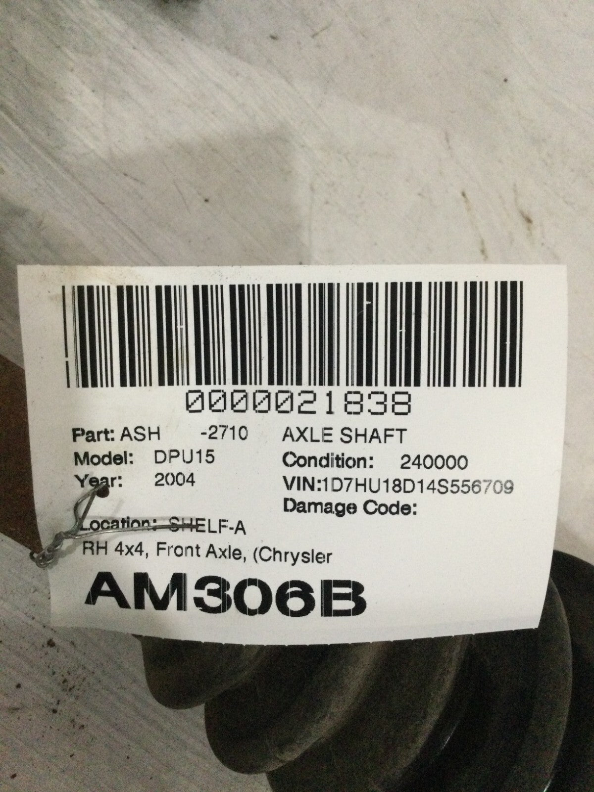 2004 Dodge Ram 1500 Axle Half Shaft Front Right Passenger OEM