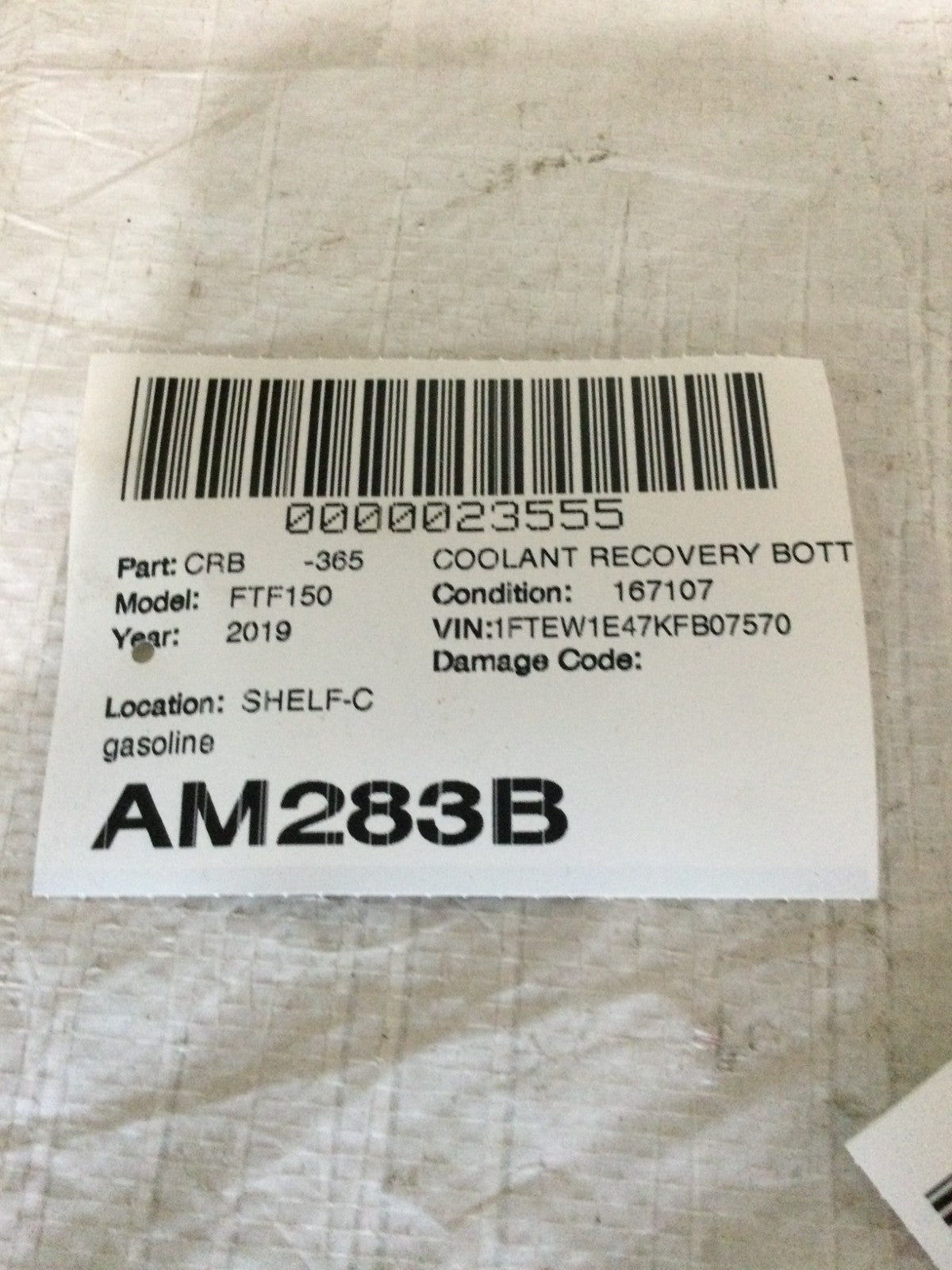 2019 Ford F-150 F150 Coolant Reservoir OEM