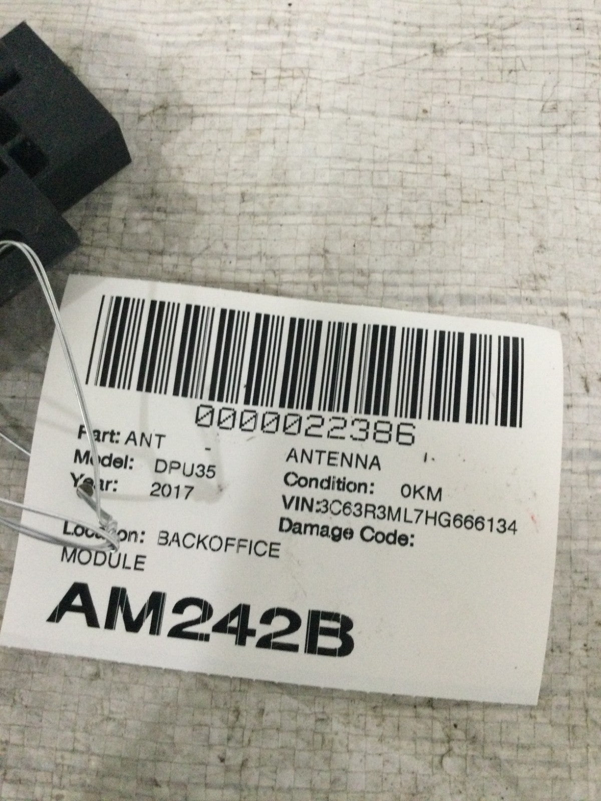 2017 Dodge Ram 3500 Keyless Entry Antenna OEM 56046958AA