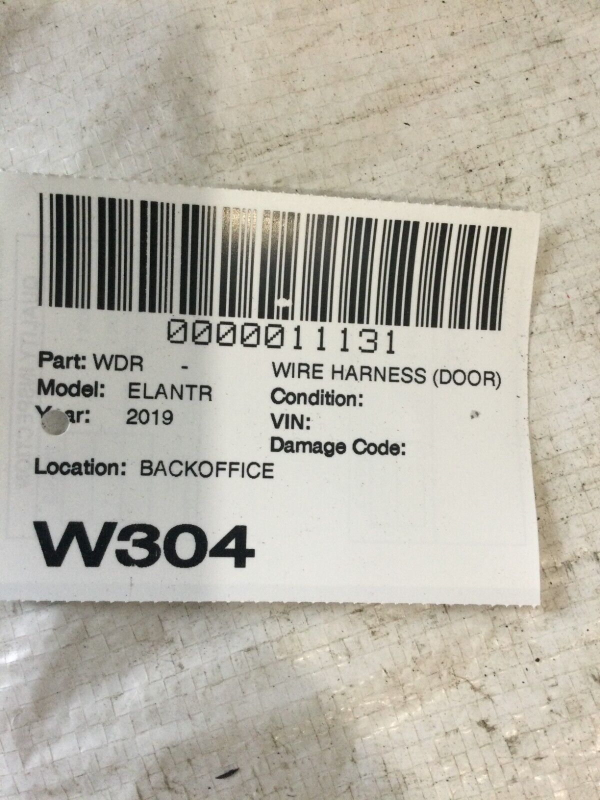 2019 Hyundai Elantra Front Left Driver Door Wiring Harness OEM 91602F2460