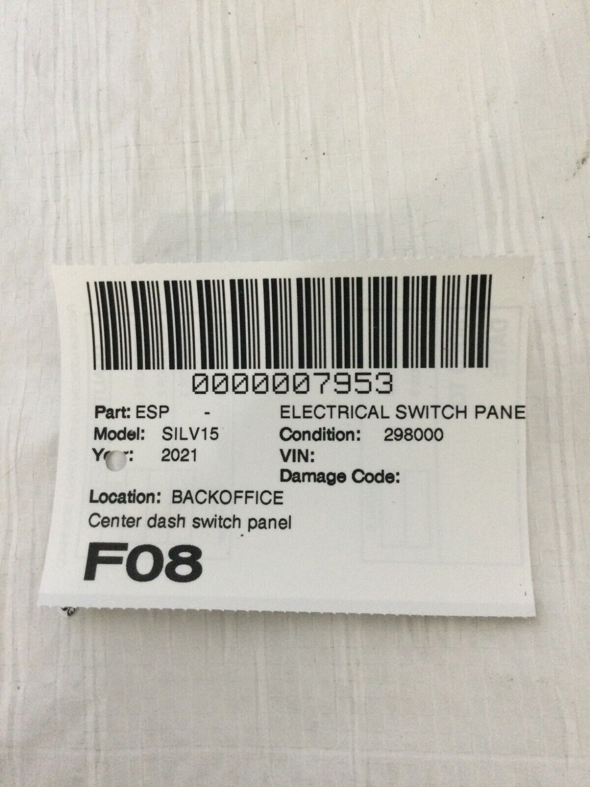 2021 Chevrolet Silverado 1500 Center Dash Switch Panel OEM