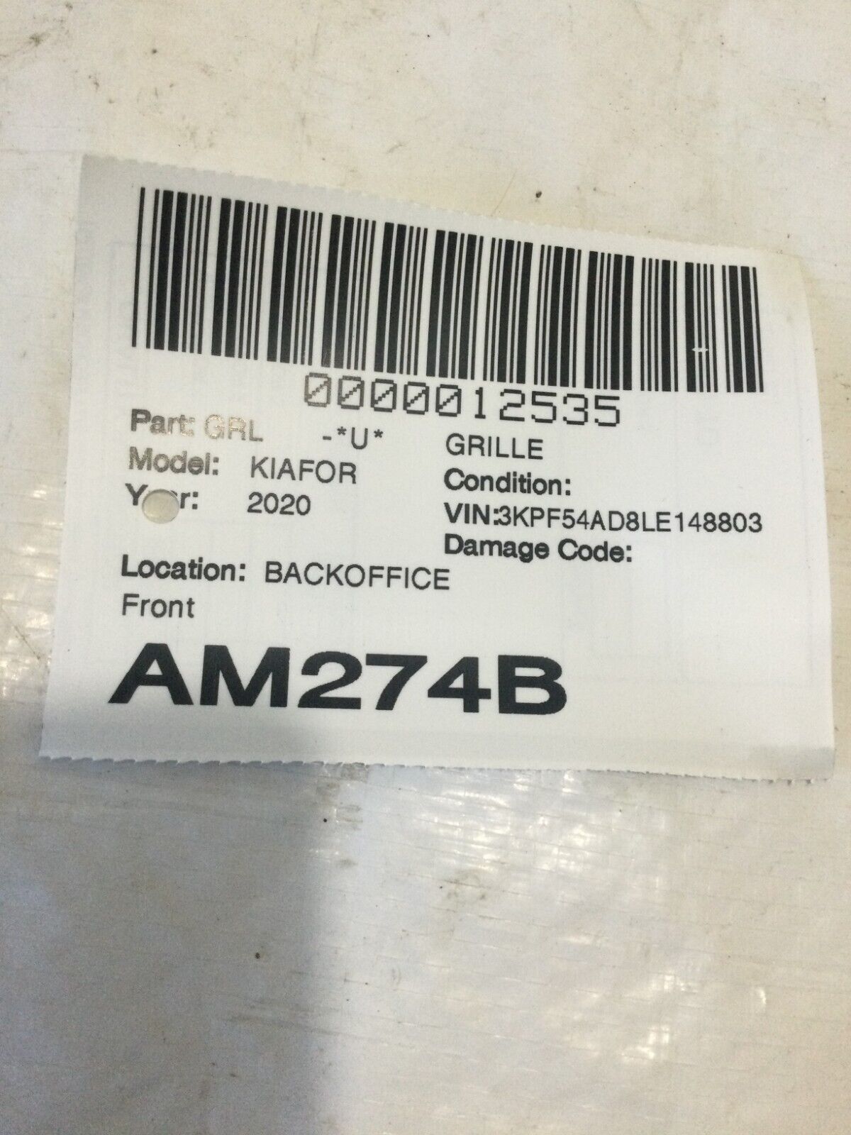 2019- 2021 Kia Front Upper Grille 86351-M7010 OEM