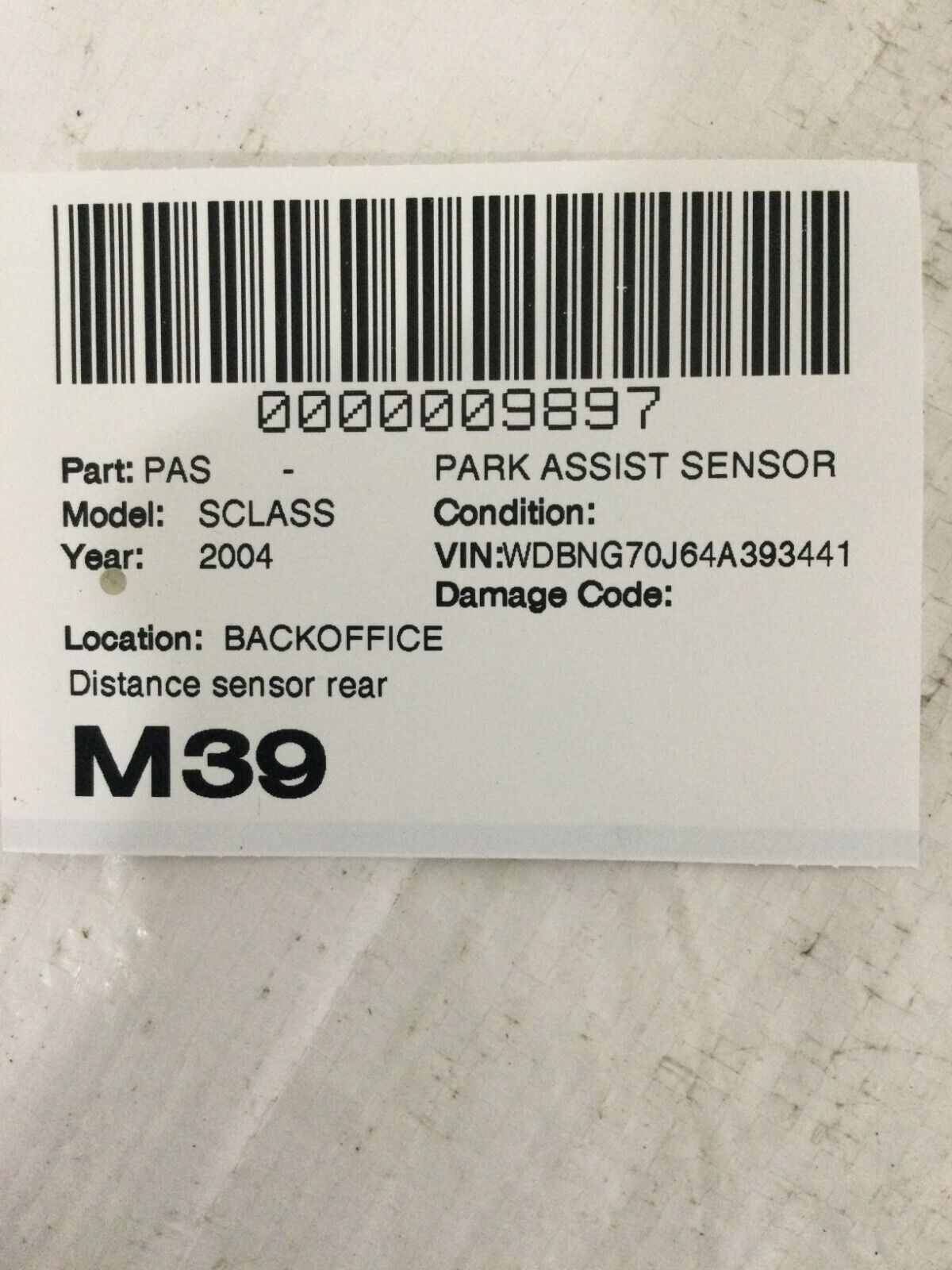 Parking PDC Sensor Display Screen Mercedes-Benz S-CLASS W220 2005 A0005429723