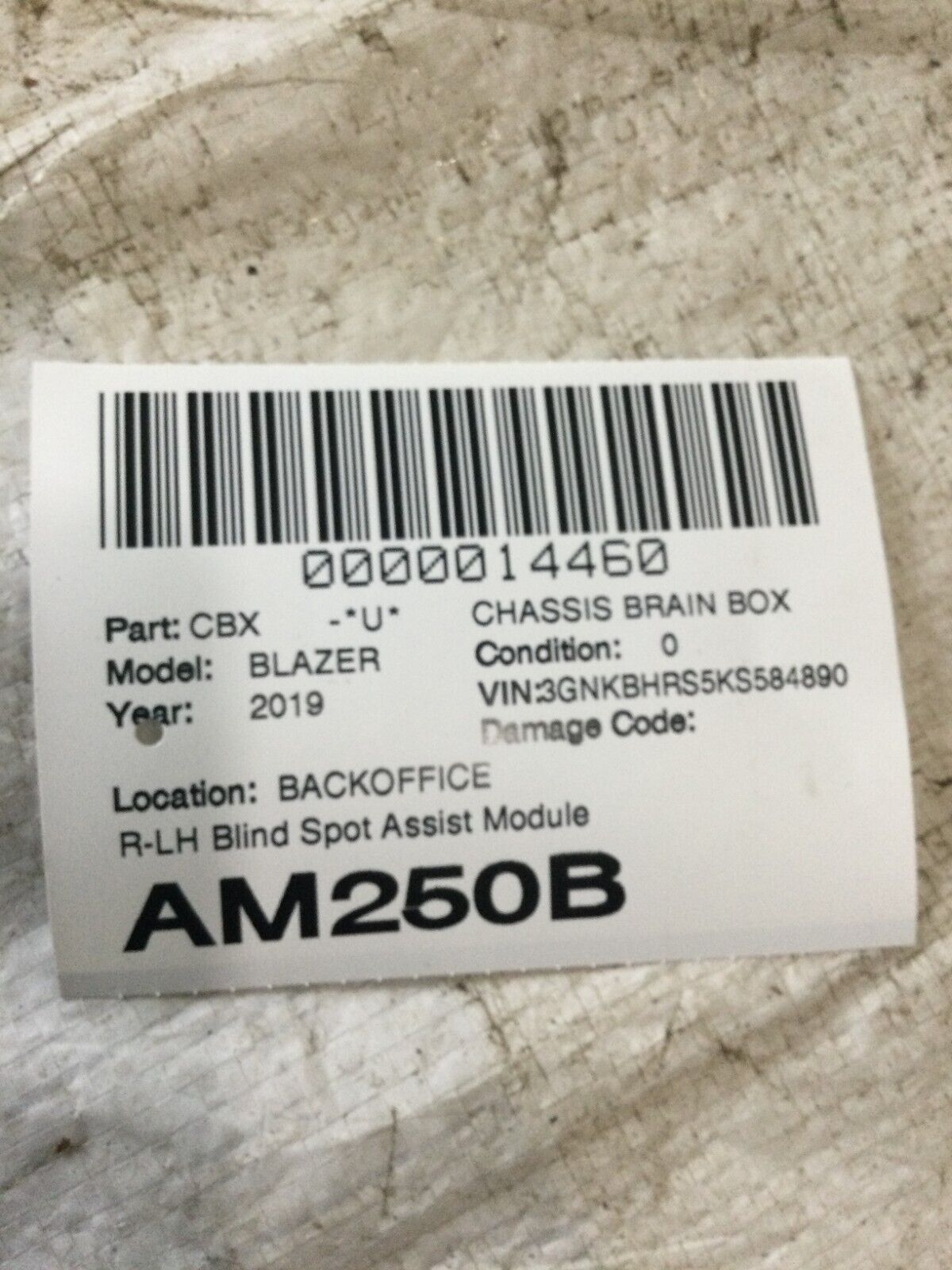 2019- 2020 Chevy Blazer Rear Left Blind Spot Module Sensor 84467895 OEM