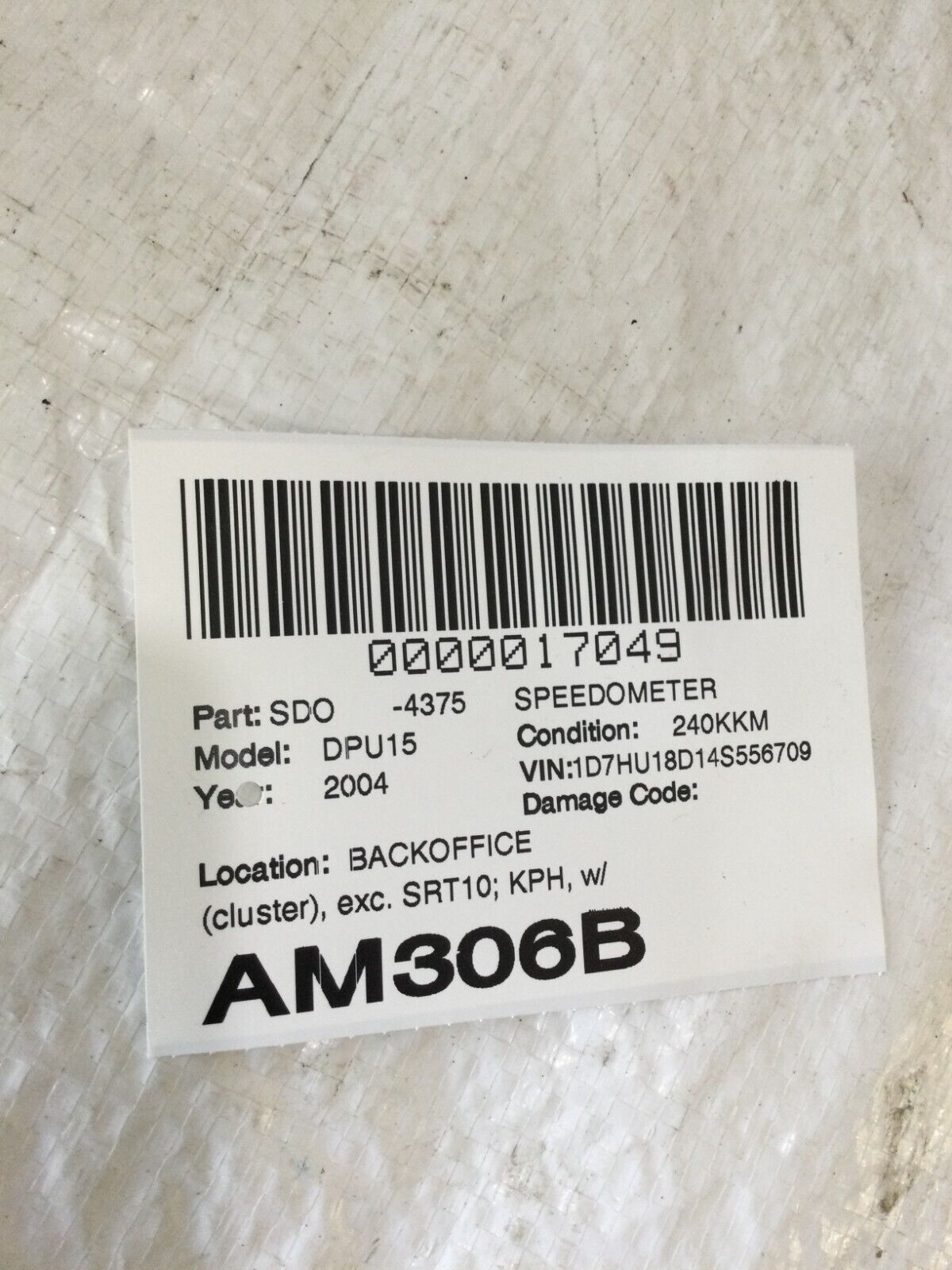 2004 Dodge Ram 1500 Speedometer Instrument Cluster 56051102AE OEM