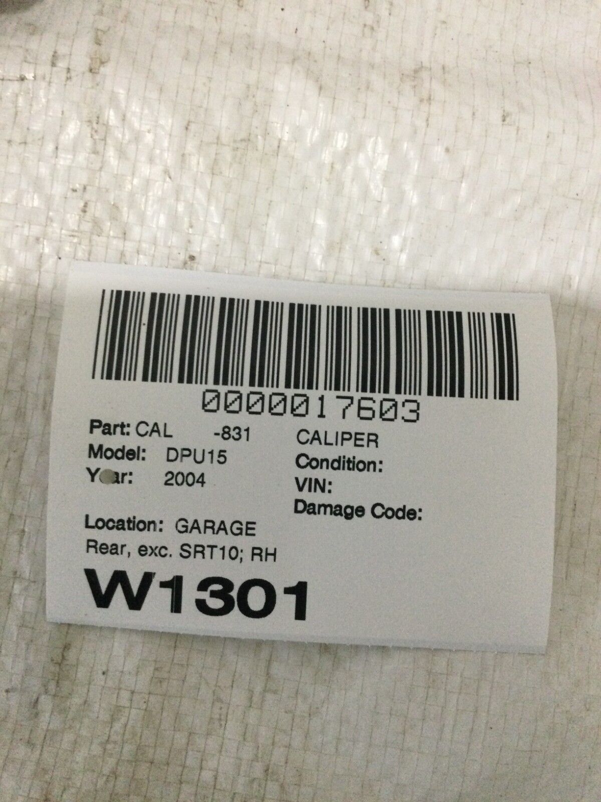 2004 Dodge Ram 1500 Rear Right Brake Caliper OEM