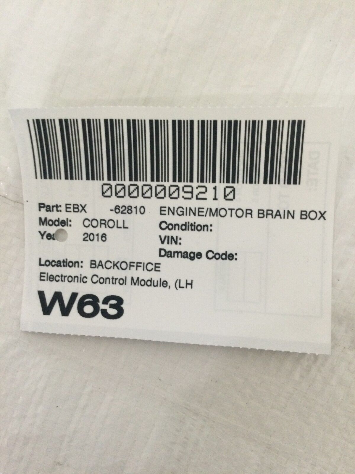 2016B Toyota Corolla Engine Computer Ecu Pcm Ecm Pcu OEM 89661-0z641