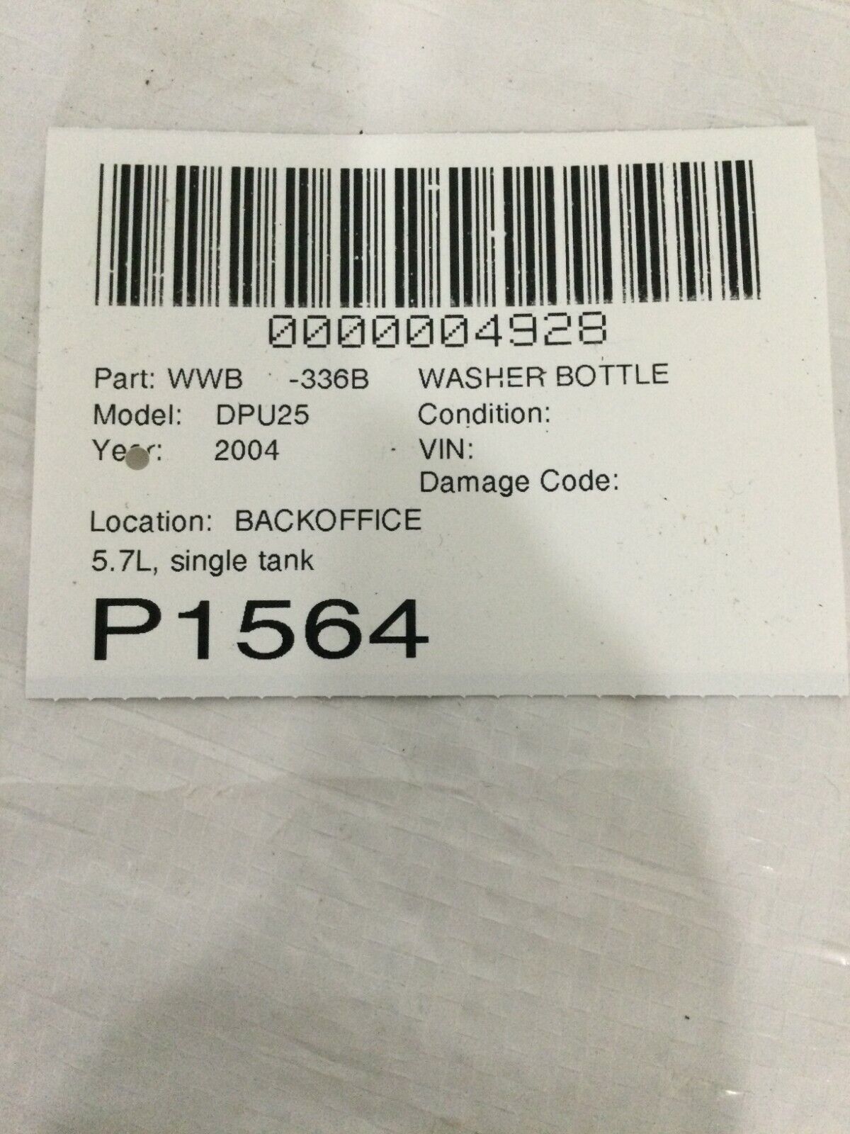 2004 Dodge Ram 2500 3500 5.7L Windshield Washer Fluid Reservoir Tank 55077349AC