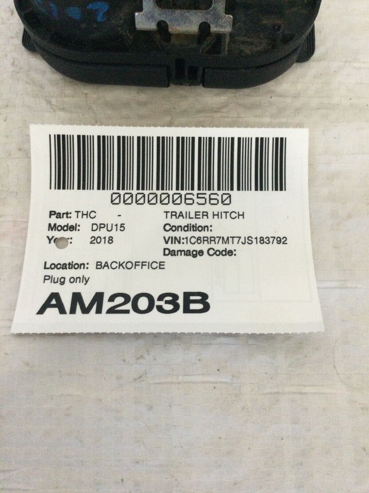 2018 Ram 1500 Rear Trailer Wiring Connector plug OEM