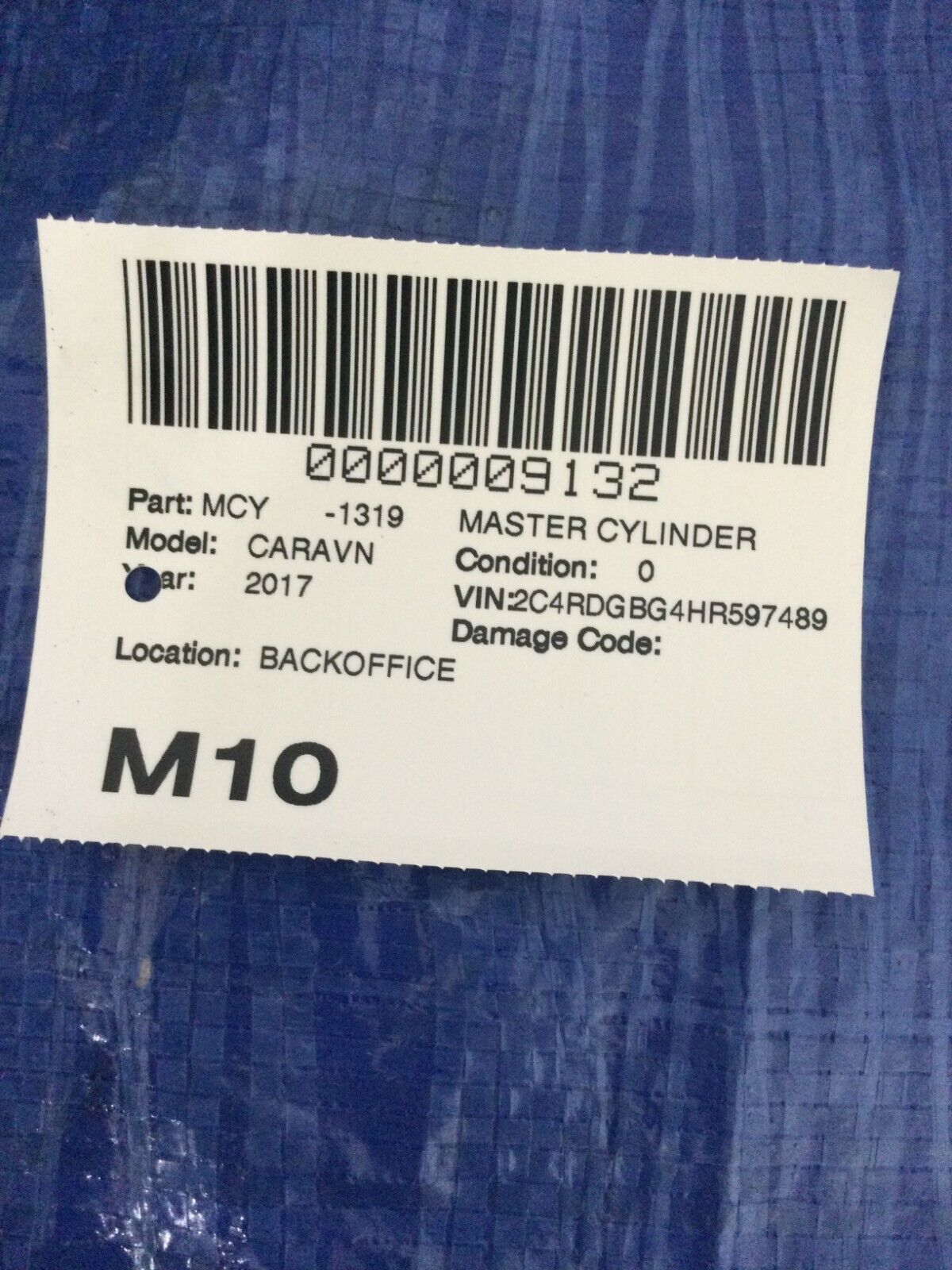 2017 Dodge Grand Caravan Master Power Brake Cylinder W/ Reservoir OEM 04581491AD