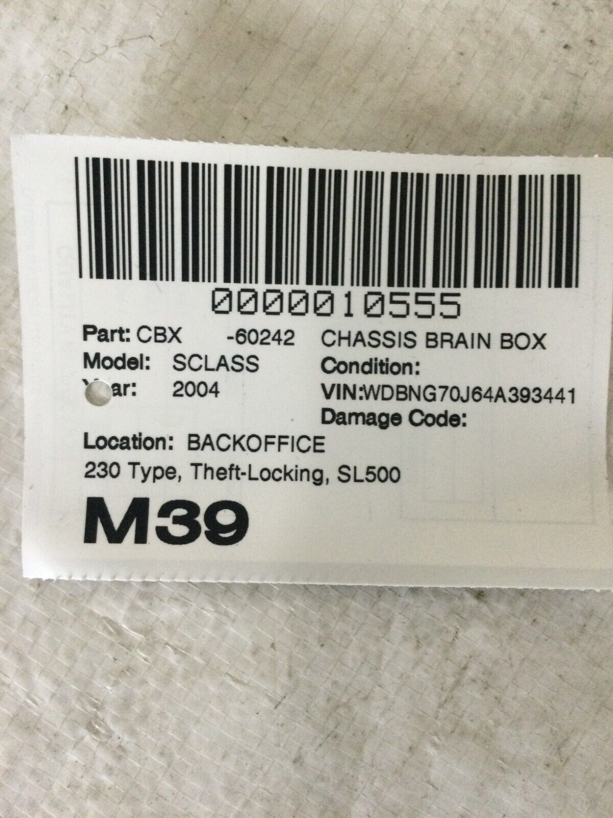 2004 Mercedes Benz S430 Theft Locking Control Module 2118209126 OEM