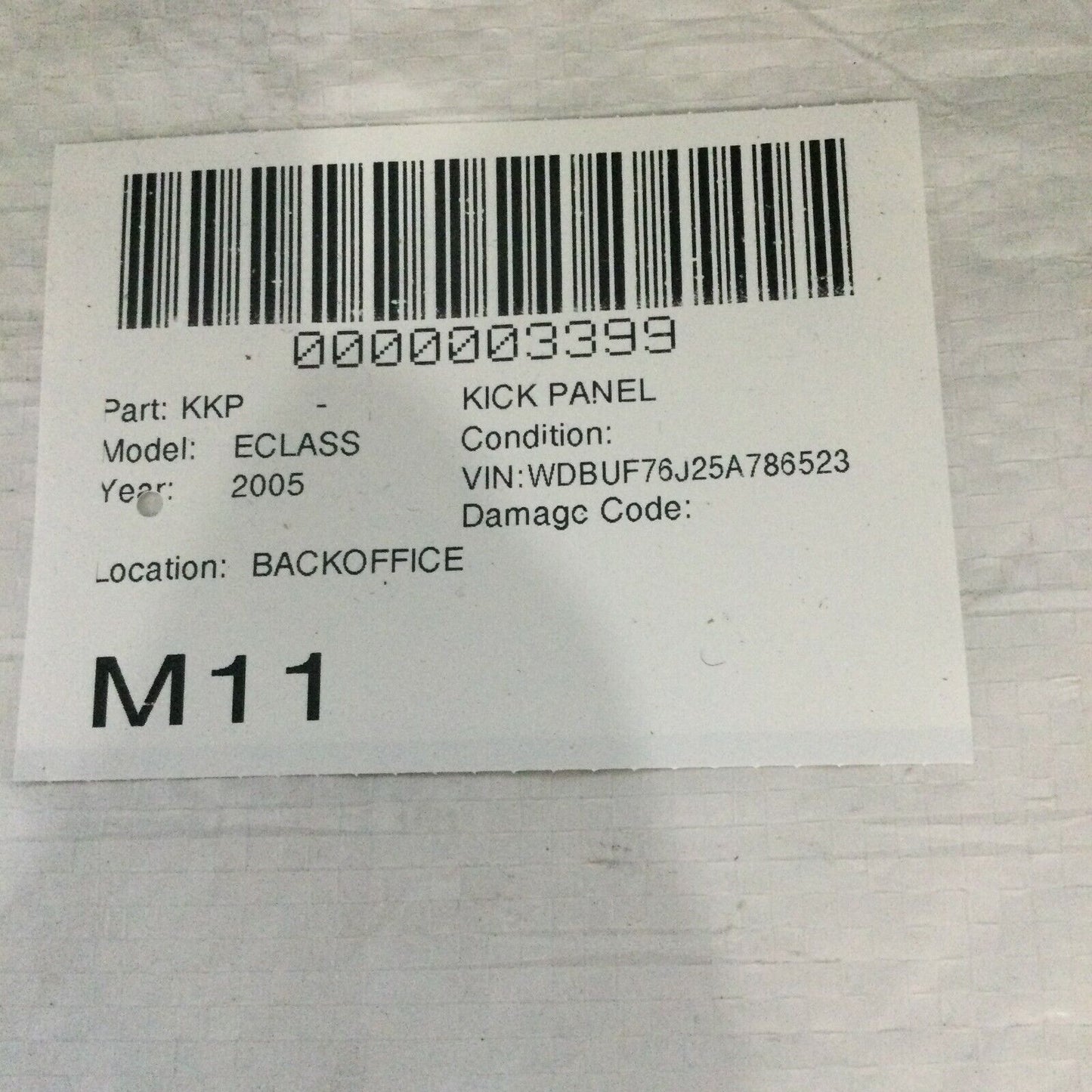 2003-2006 Mercedes Benz W211 E55AMG Kick Panel W/ Parking Button Ignition Module