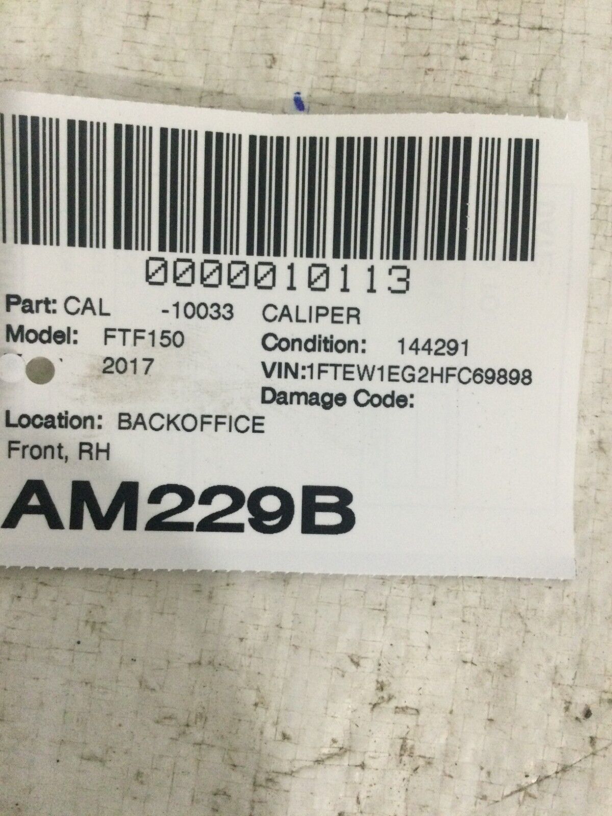 2017 Ford F-150 F150 Front Right Brake Caliper OEM