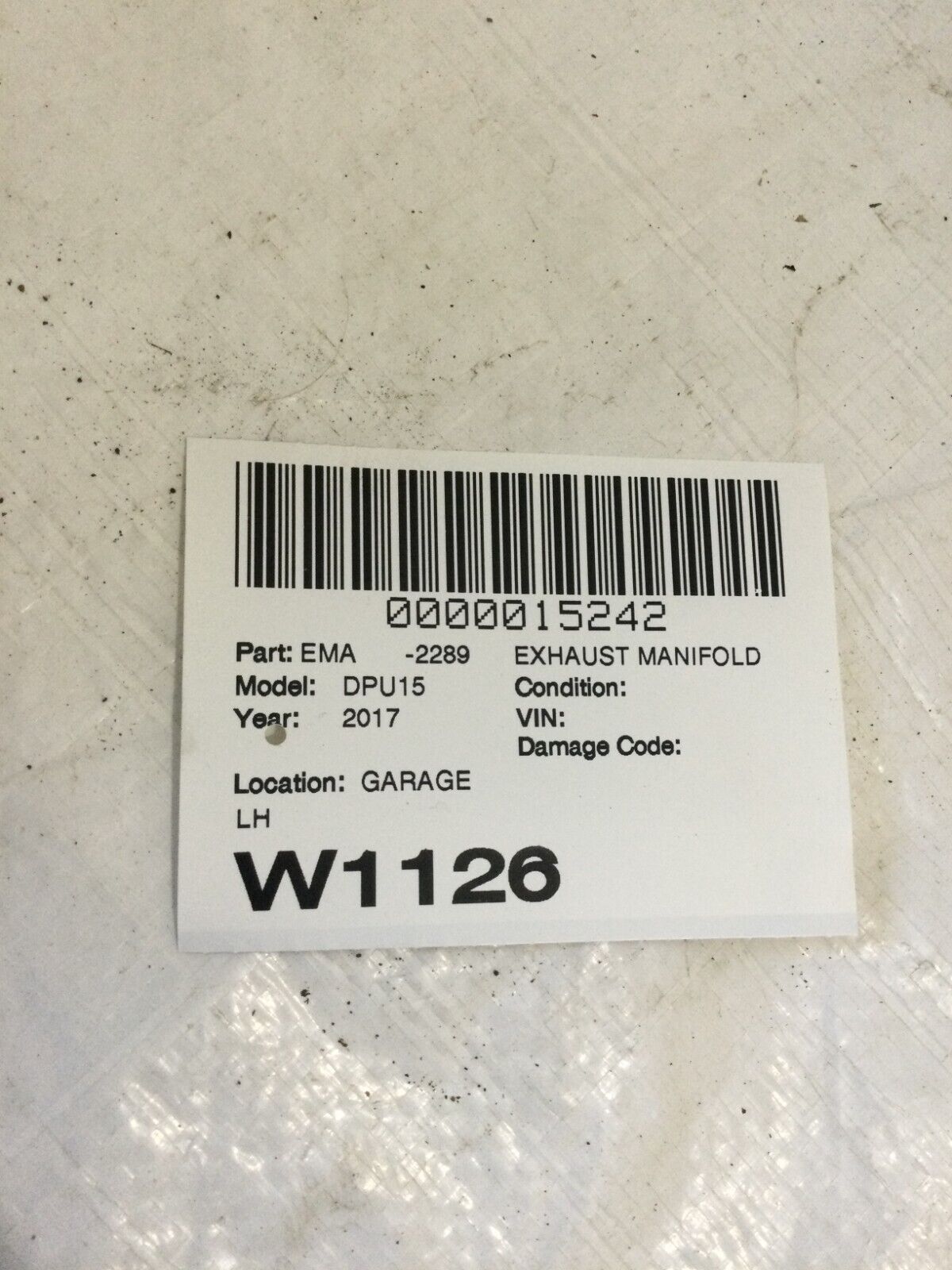 2017 Dodge Ram 1500 Left Driver Exhaust Manifold OEM