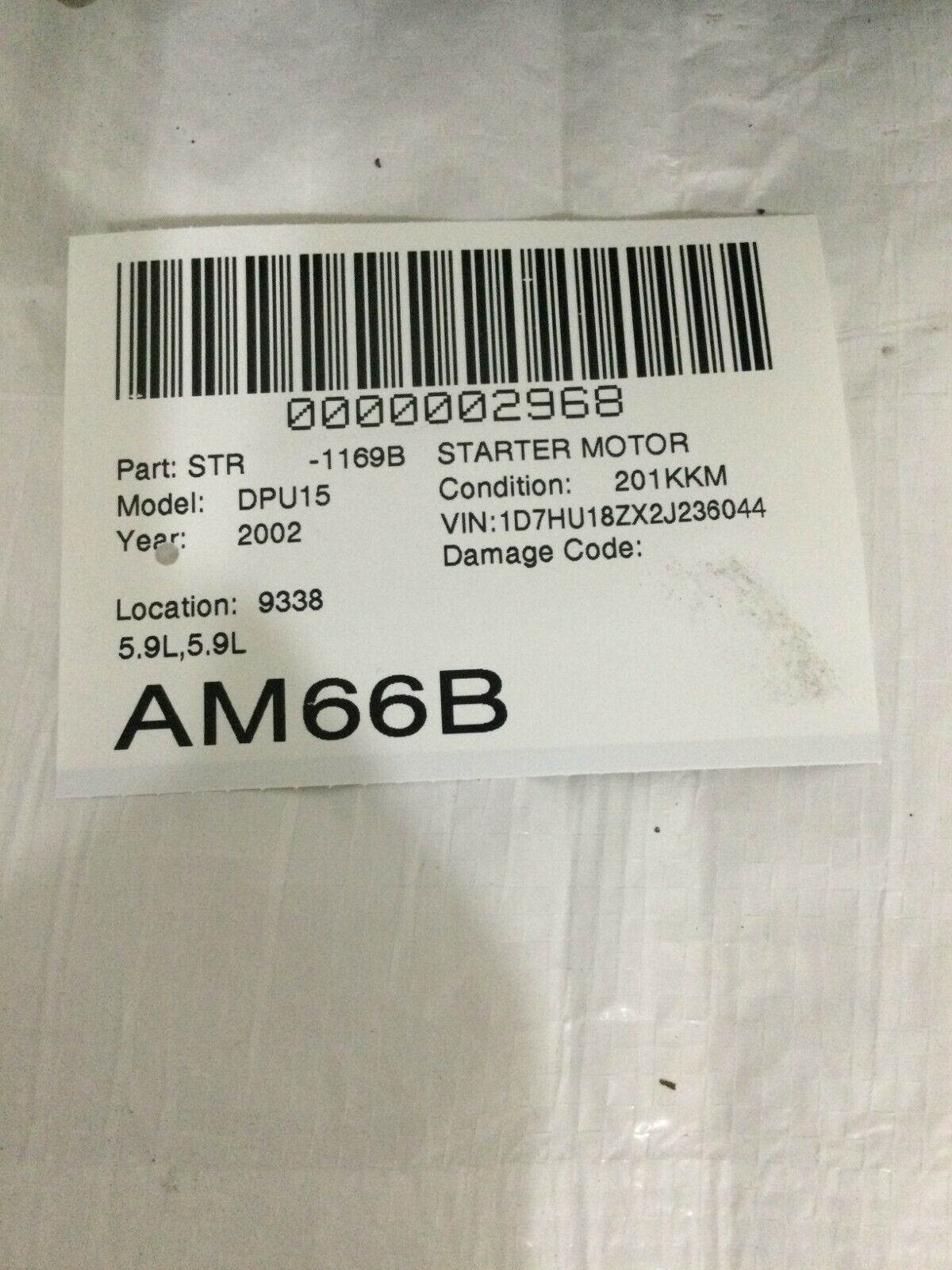 2002 Dodge Ram 1500 Pickup Engine Starter Motor 5.9L OEM 56027702AC