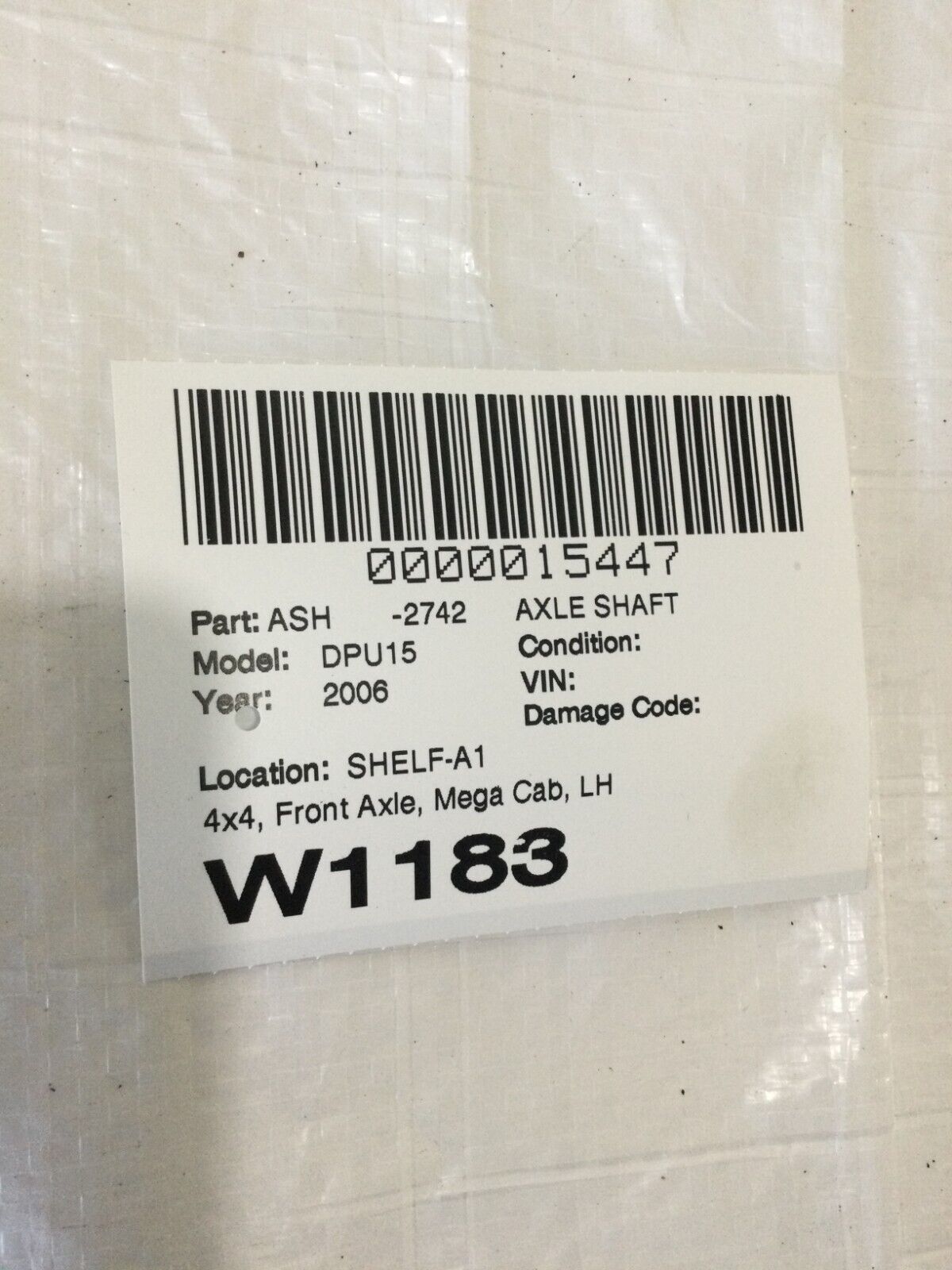2006 Dodge Ram 1500 Front Left Driver Side Axle Shaft OEM