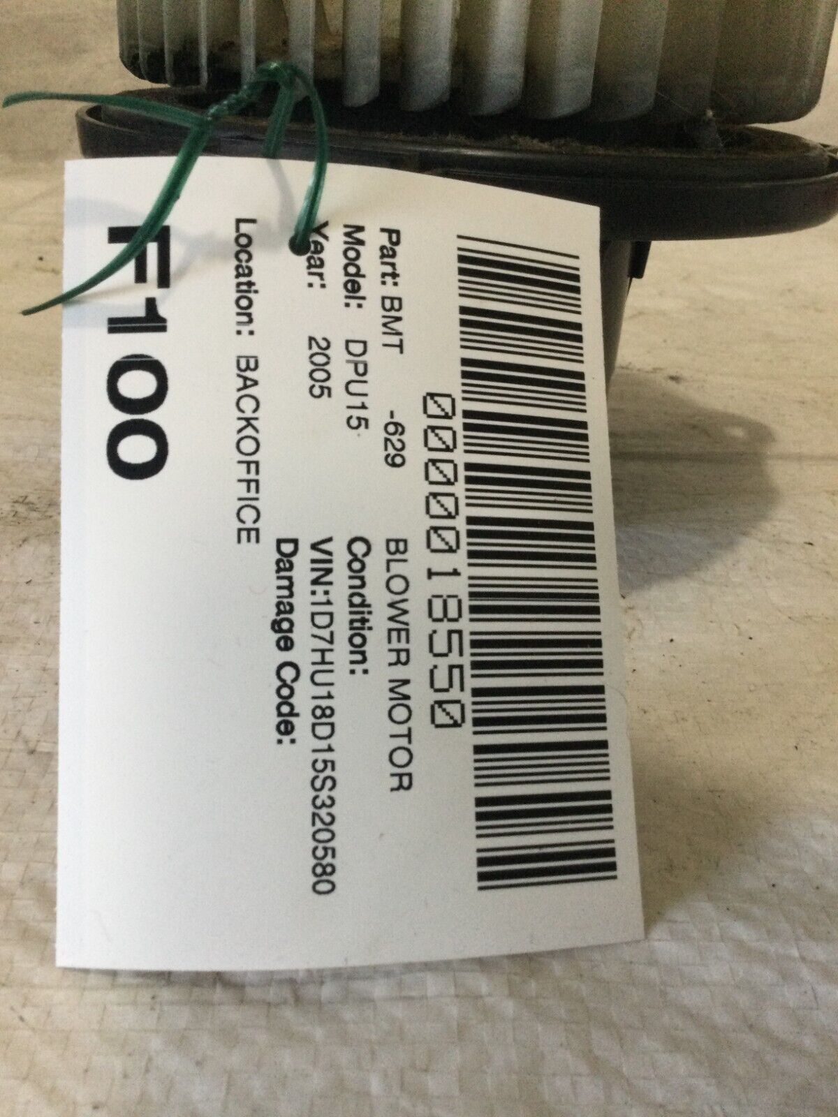 2005 Dodge Ram 1500 A/C Heater A/C Heater Blower Motor OEM