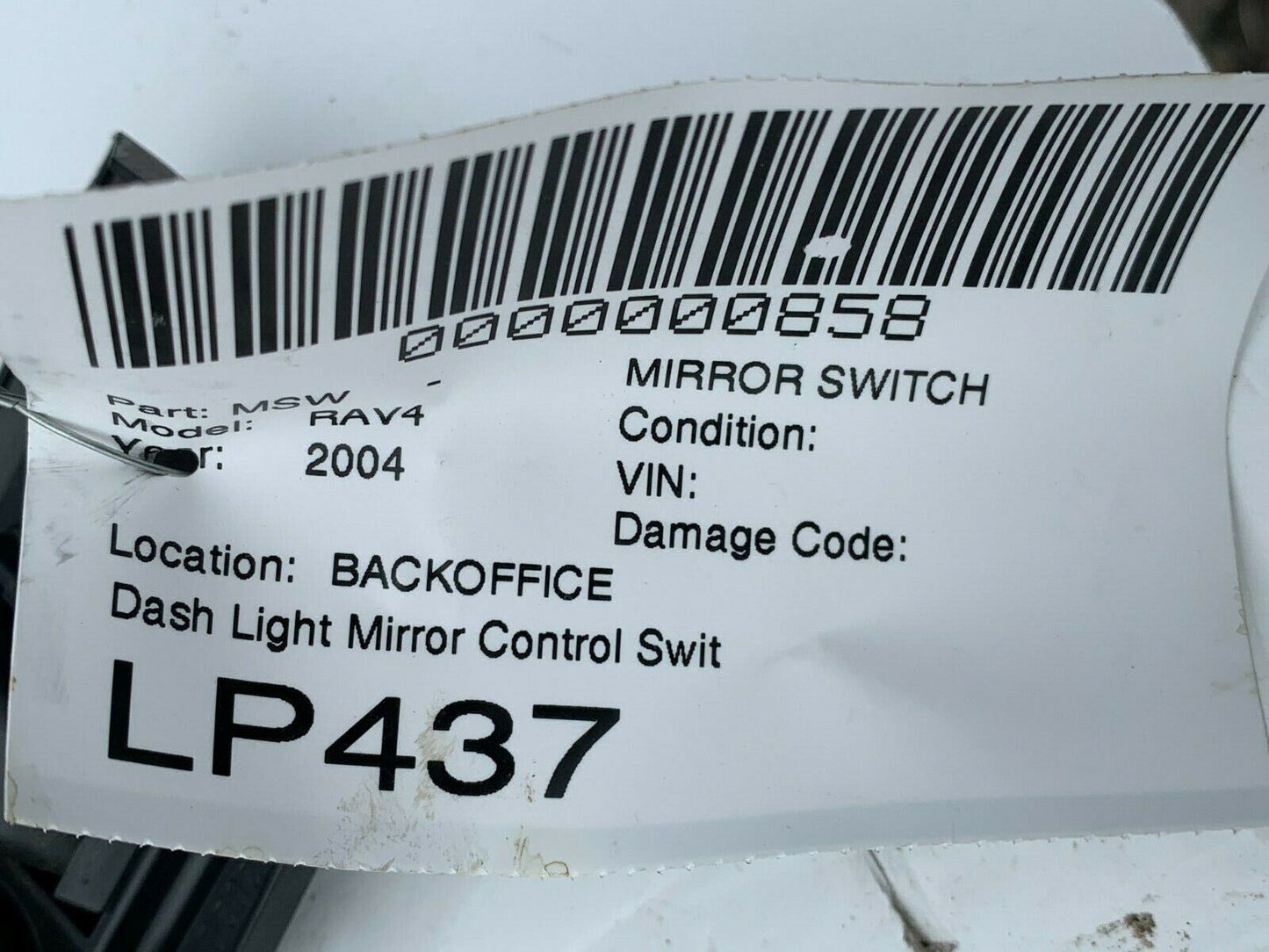 2001-2005 Toyota RAV4 Side View Mirror Adjustment Switch Panel Dimmer OEM