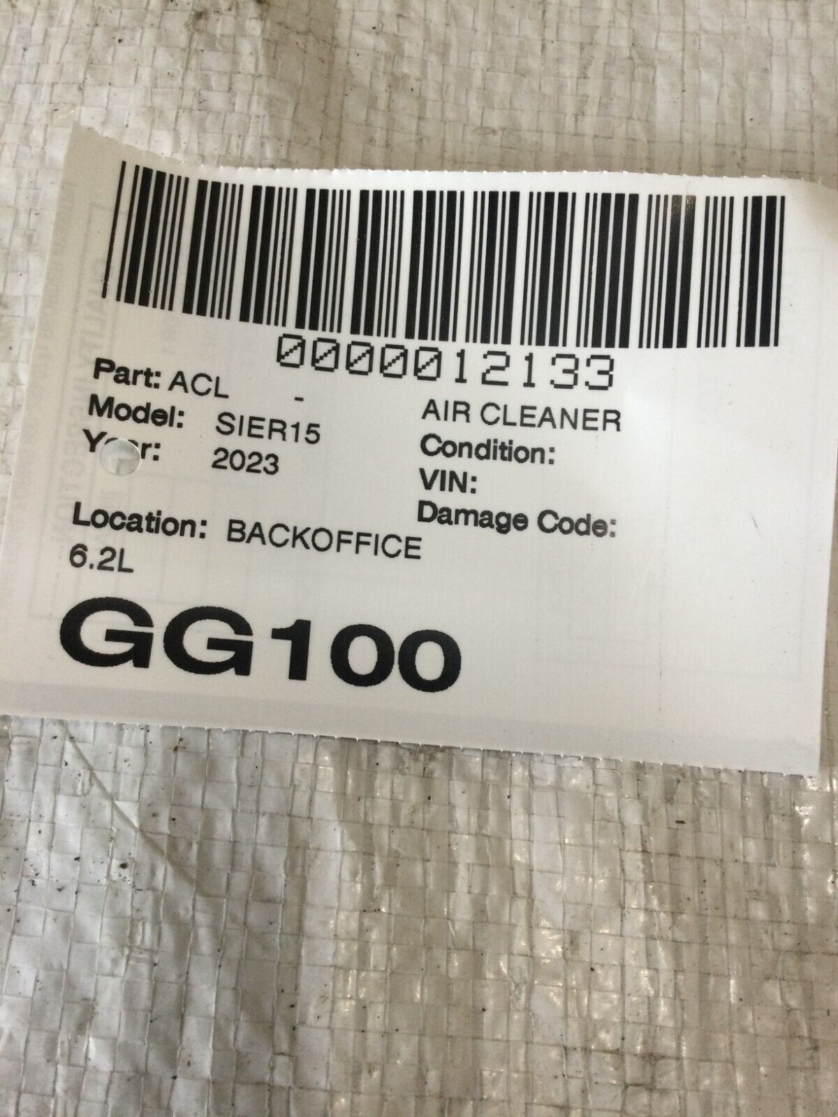 2022-2023 GMC Sierra 1500 6.2L Air Cleaner Filter Box Assembly OEM