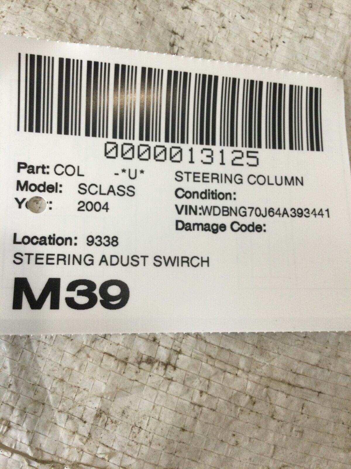 2004 Mercedes-Benz S-Class500 Steering Column Adjuster Switch OEM