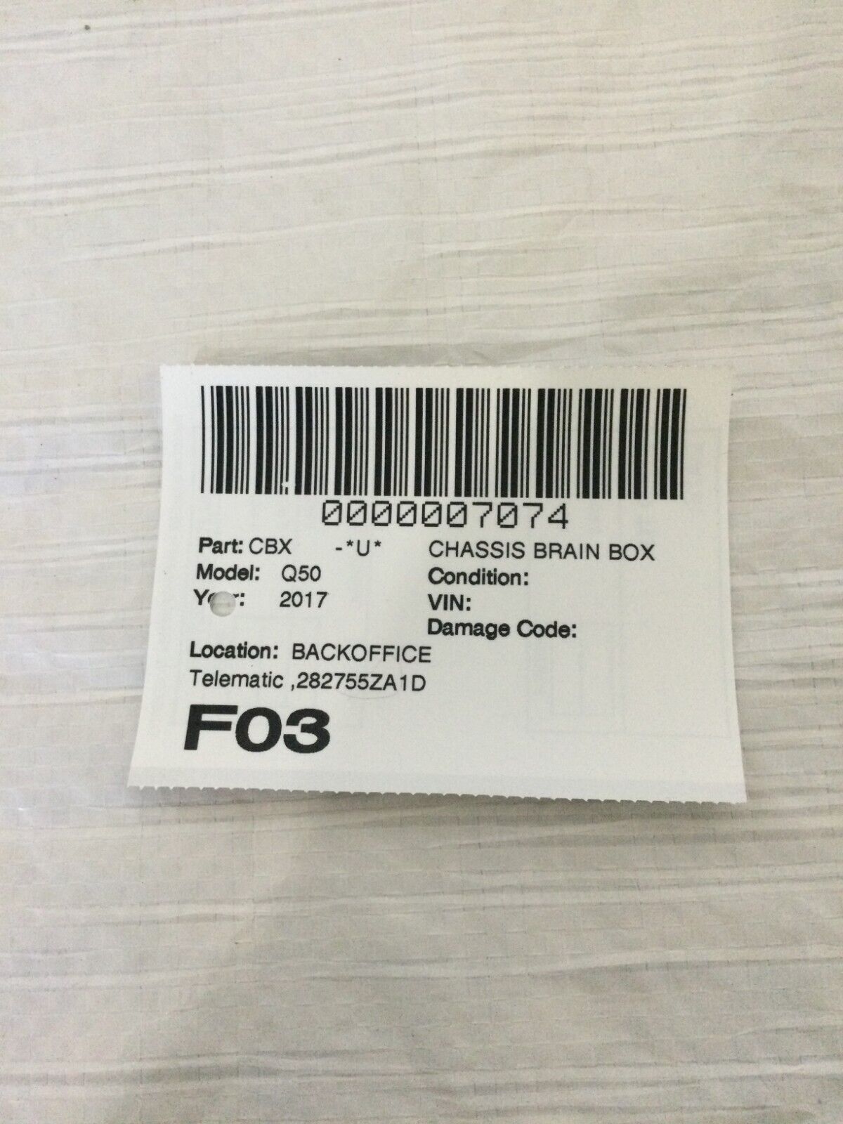 28275 5ZA1D 2017 Infiniti Q50 Telematic Contrl Module OEM