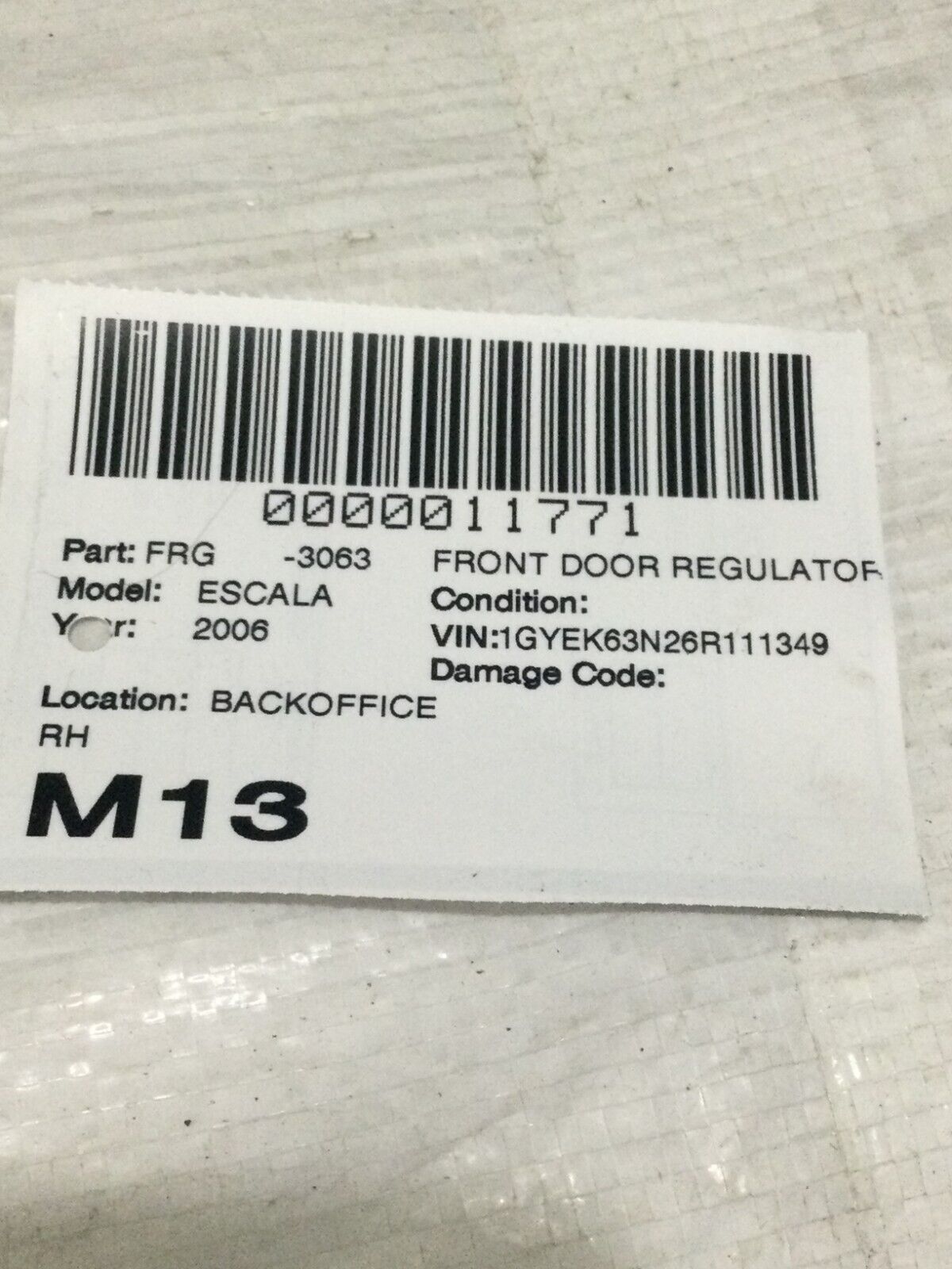 2004-2006 Cadillac Escalade Front Right Window Door Regulator Motor OEM