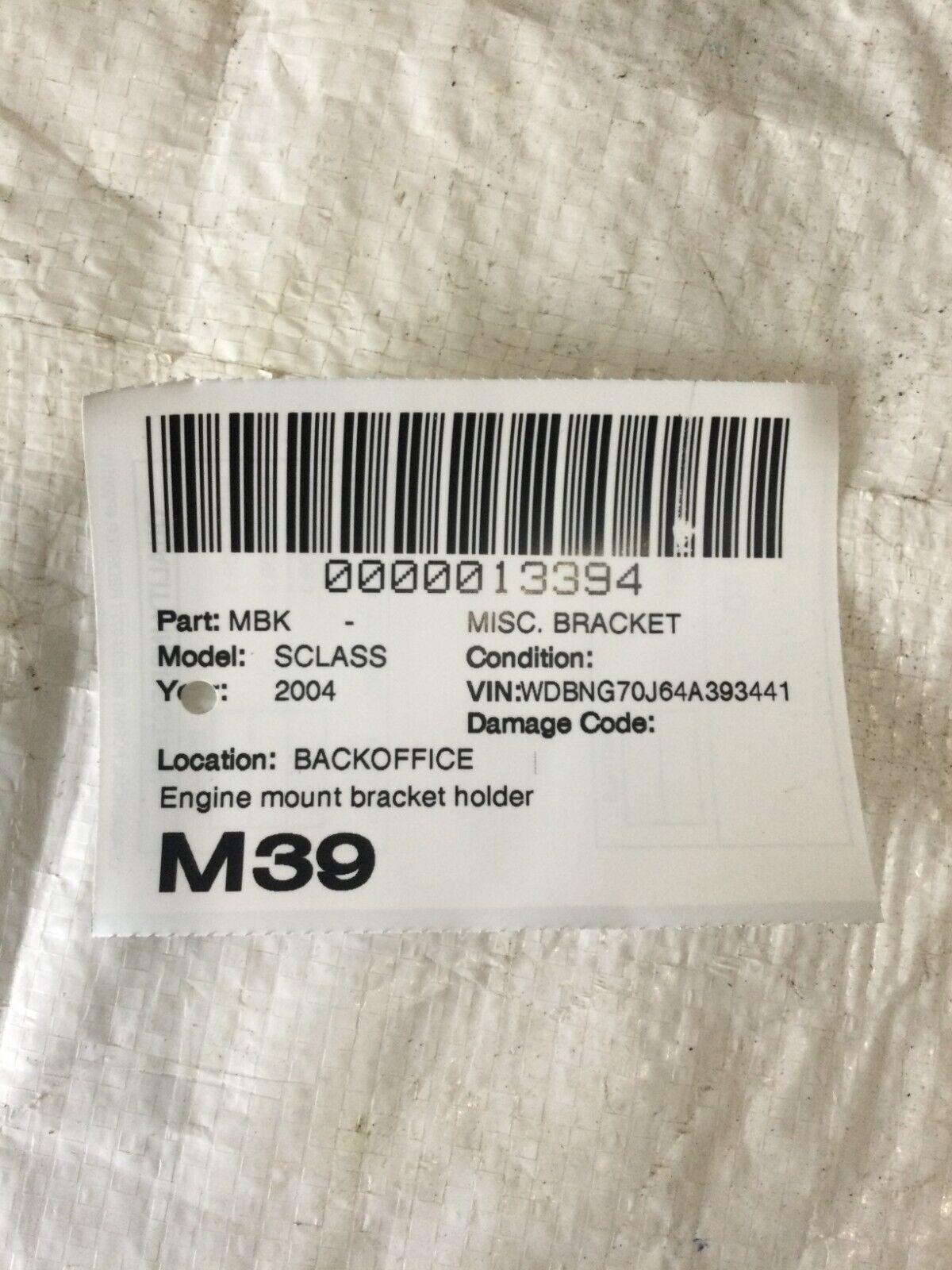 2004 Mercedes-Benz S430 Engine Computer Holding Bracket OEM 2205453440