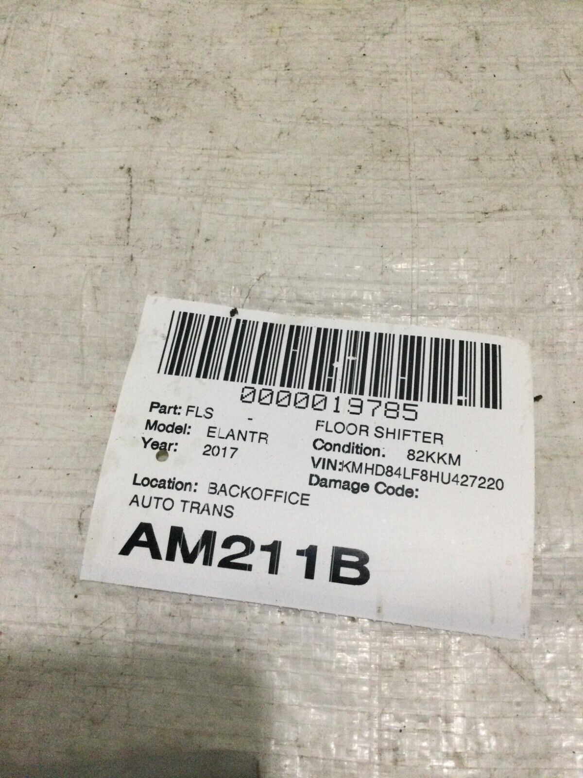 2017-2020 Hyundai Elantra Floor Gear Shifter Selector Assembly OEM 46700-F2110