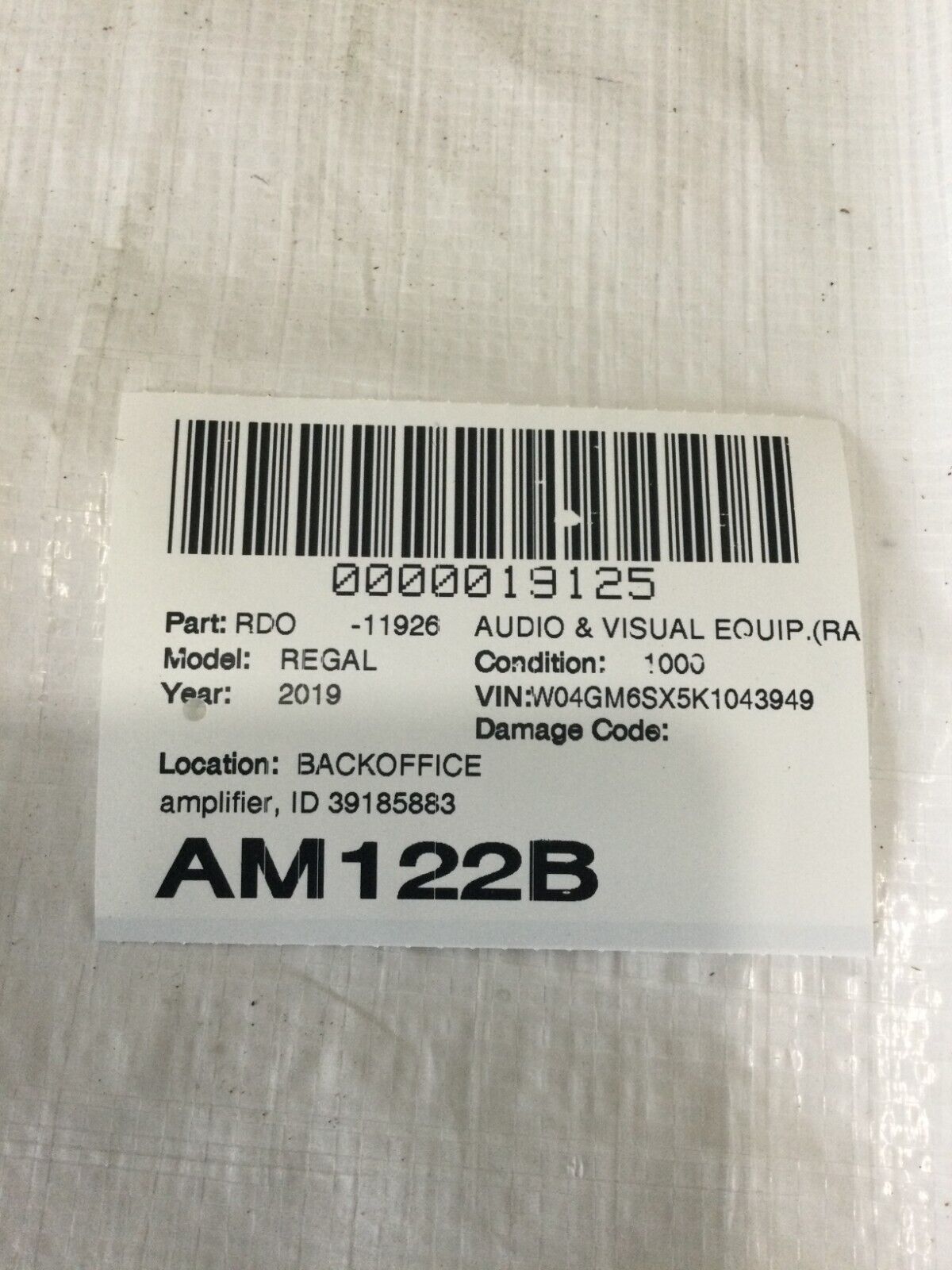 2019 Buick Regal Audio Radio Amplifier AMP 84604825 OEM