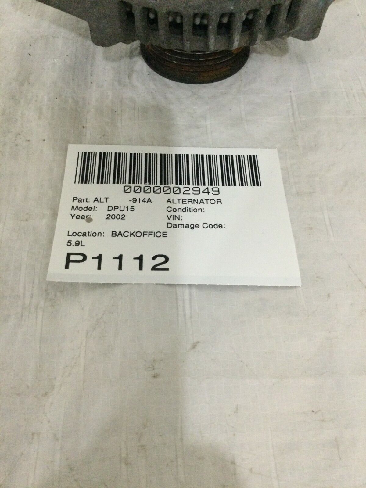 2002 Dodge Ram 1500 Pickup Alternator Motor 56029701AA OEM 5.9L