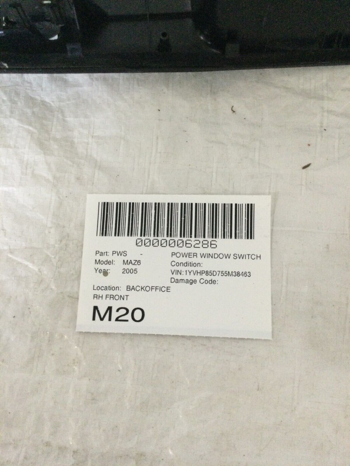 2003-2005 Mazda 6 Mazda Front Right Passenger Side Power Window Switch OEM