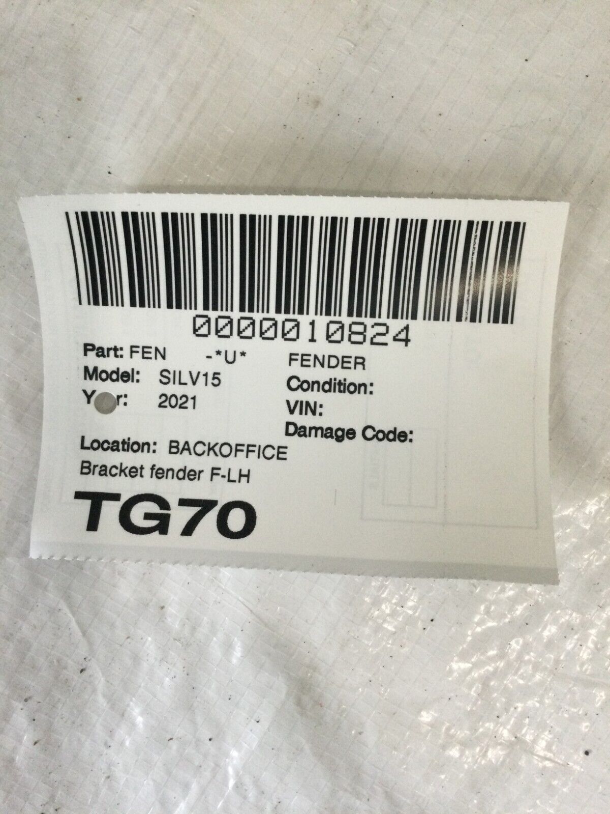 2021 Chevrolet Silverado 1500 Front Fender Upper Bracket OEM 84003312