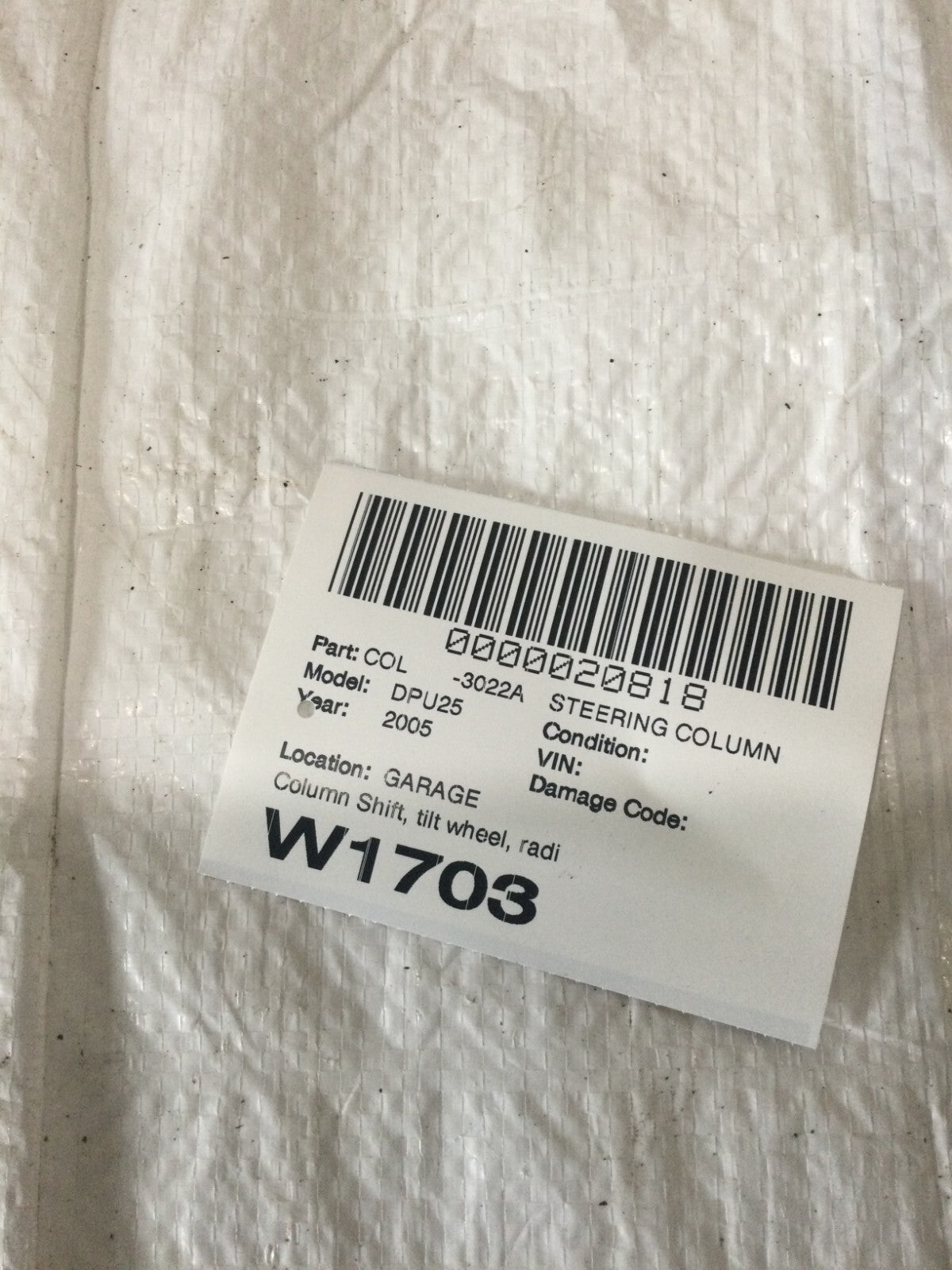 2004-2005 Dodge Ram 2500 Steering Column Assembly 05057397AE OEM