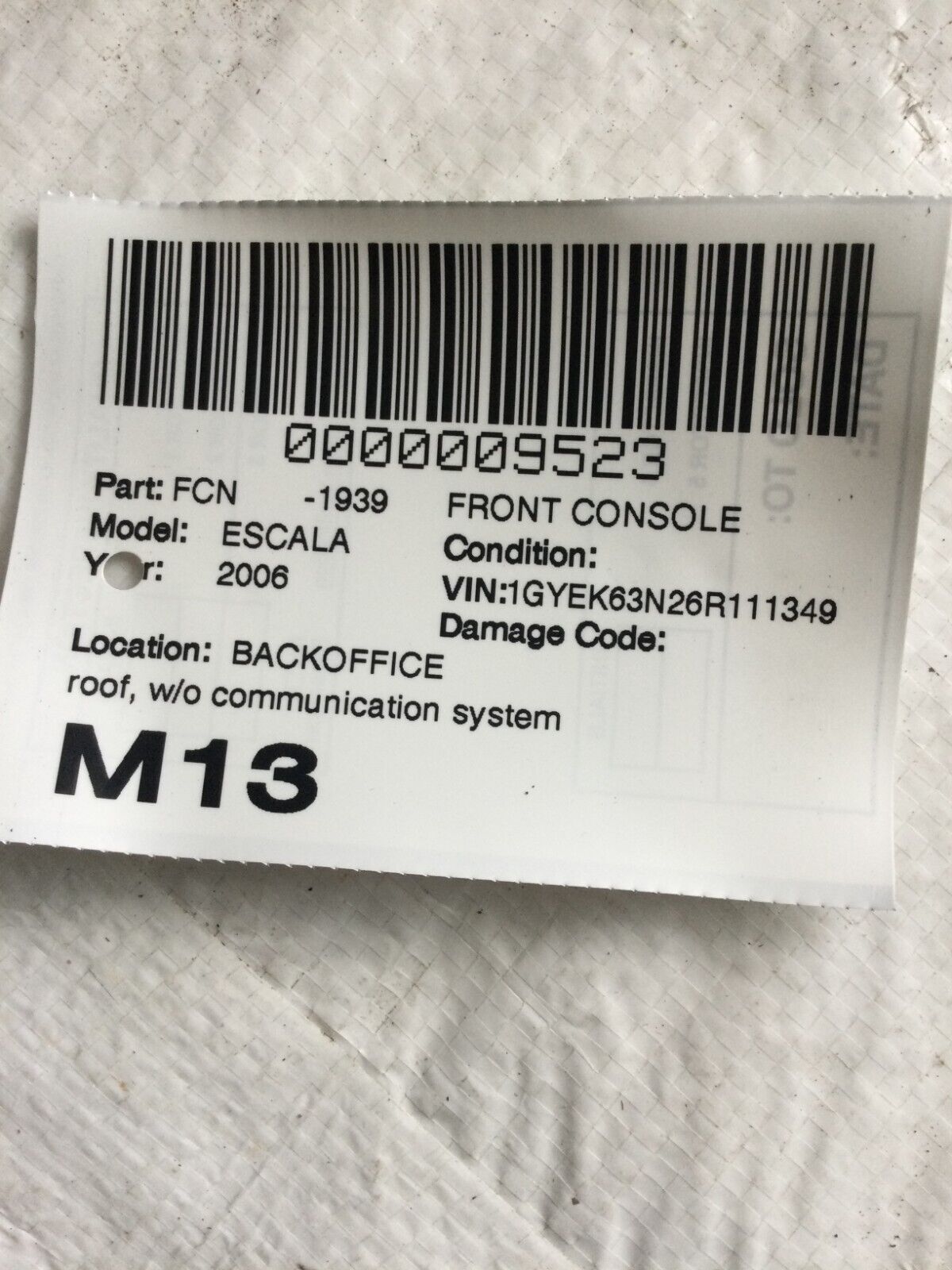 2003-2006 Cadillac Escalade Overhead Console Dome Light W/Climate Control OEM