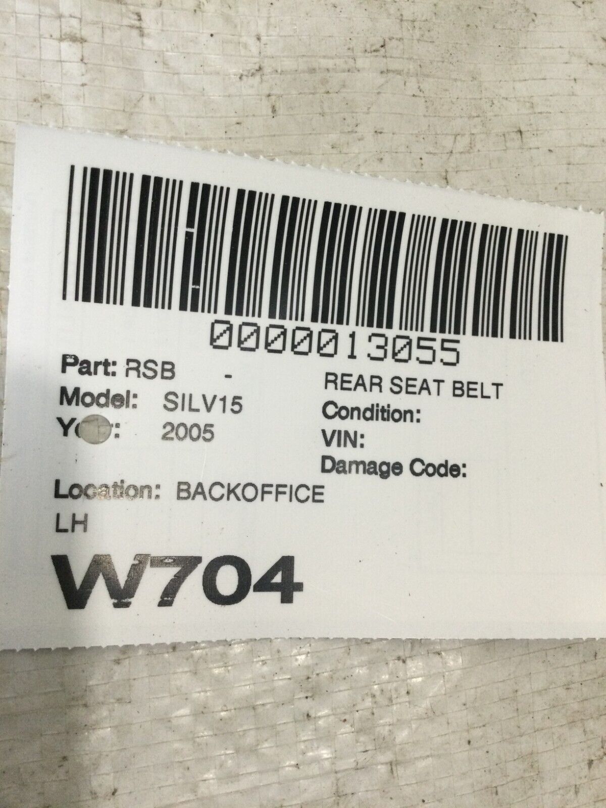 2005 Chevrolet Silverado 1500 Rear Left Seat Belt GM 15249689 OEM
